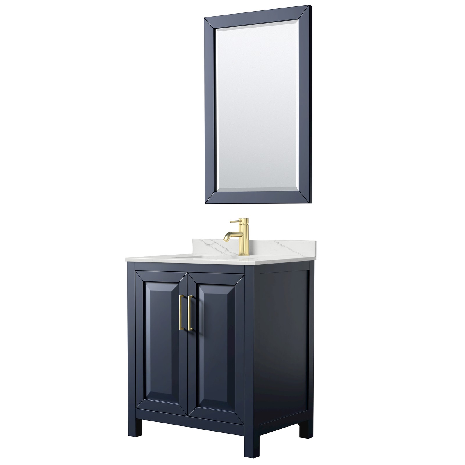 Wyndham Collection WCV252530S-QTZ-UNSM24 Daria 30″ – Dark Blue / Giotto Quartz