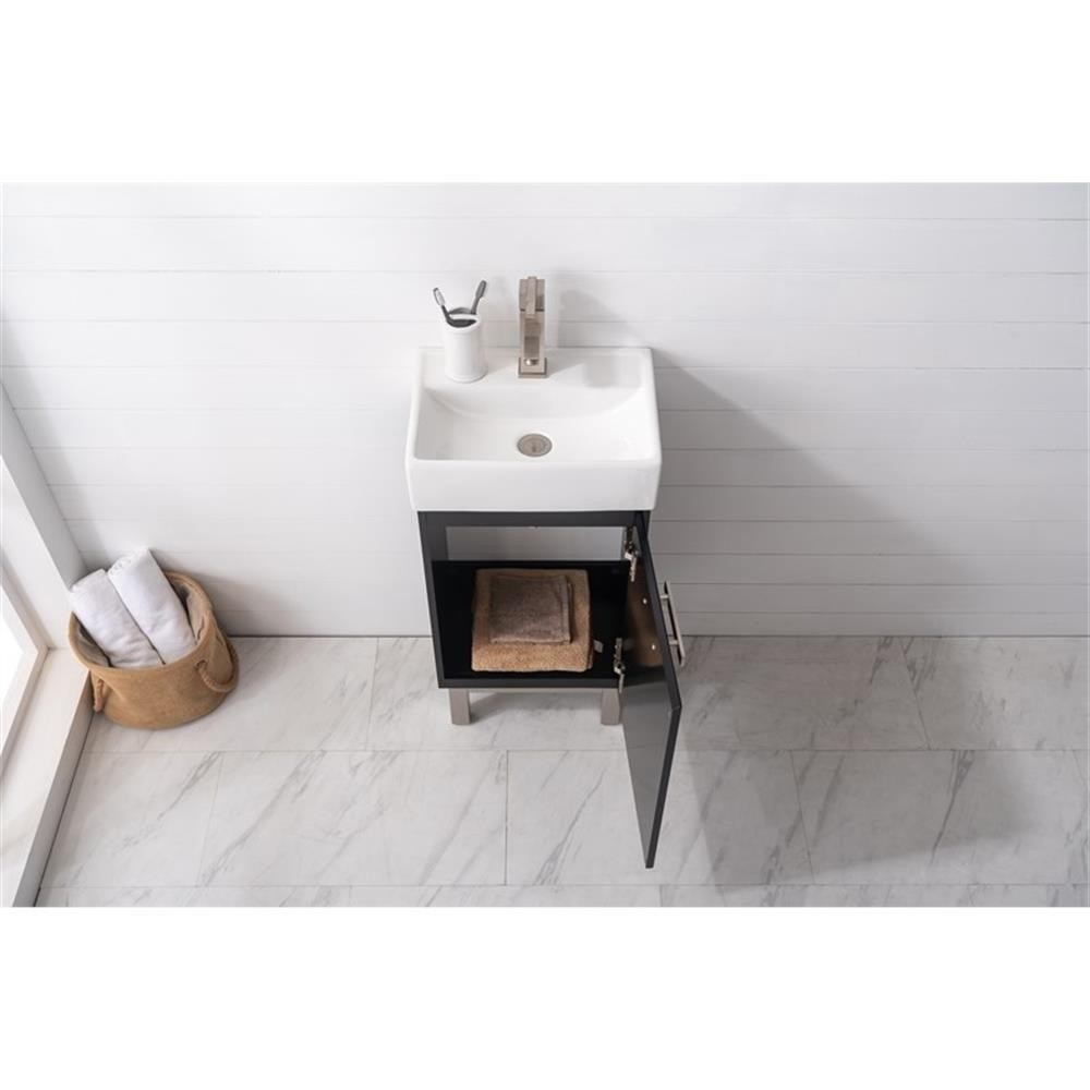 Design Element Stella 16.5″ Wood Single Sink Vanity in Black