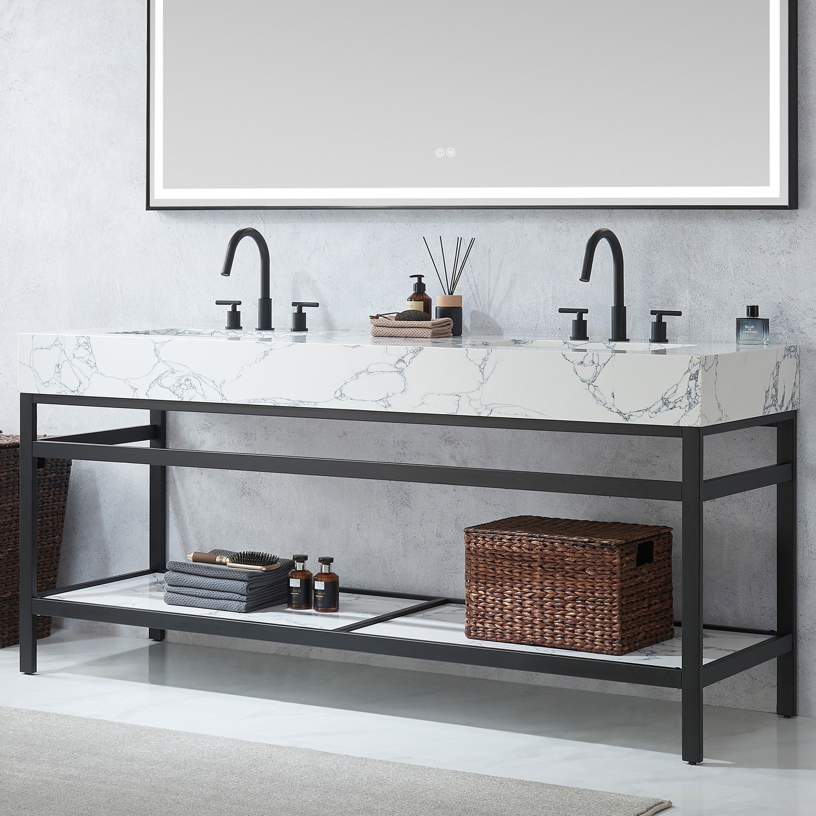 Miseno MV-702772M Ecija 72″ – Brushed Gold / Pandora White