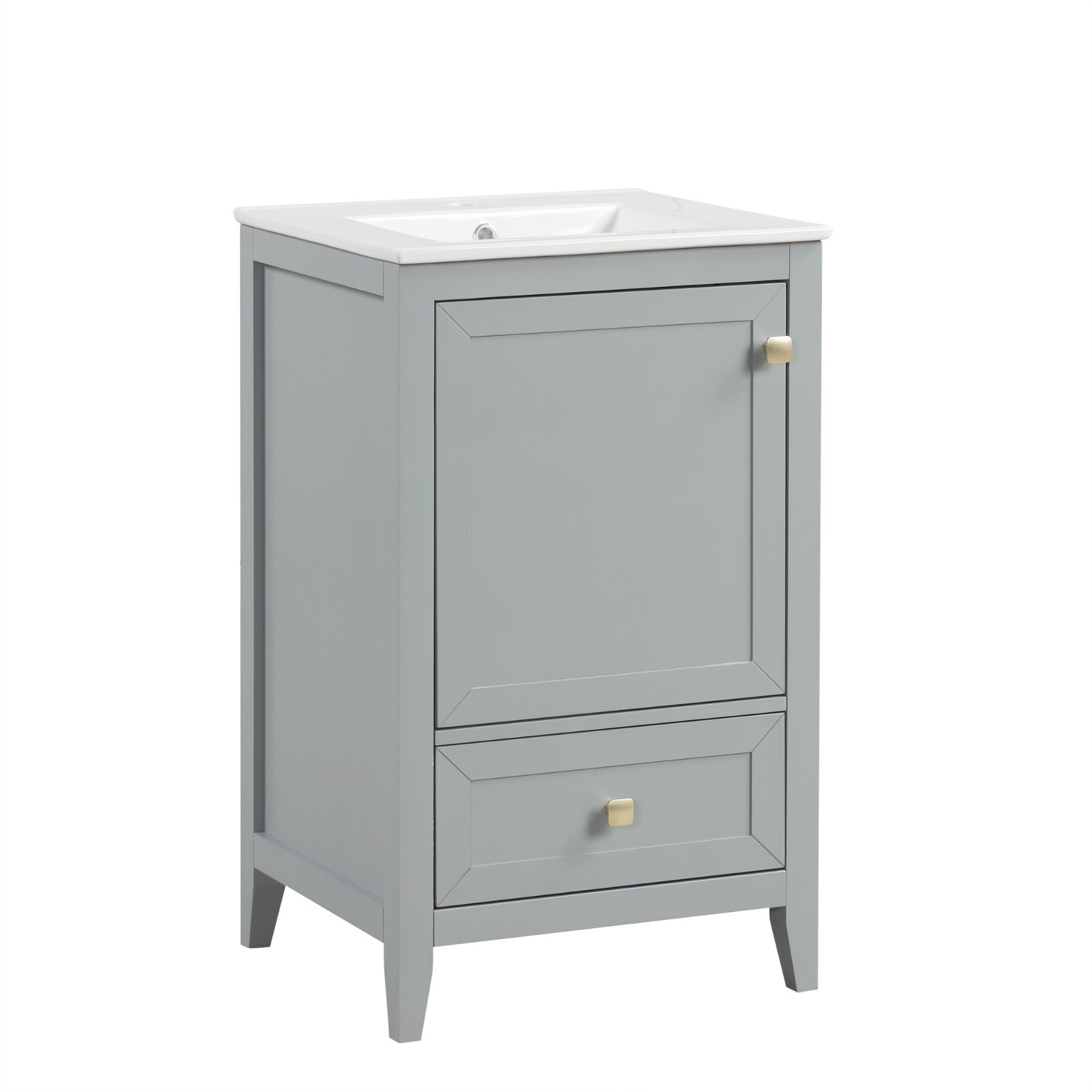 20″ Bathroom Vanity With Sink Storage Cabinet With Drawer Soft Closing Door
