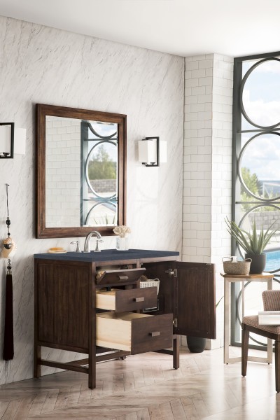 36″ James Martin Addison E444-V36-MCA-3CSP Vanity Cabinet Charcoal Soapstone Top