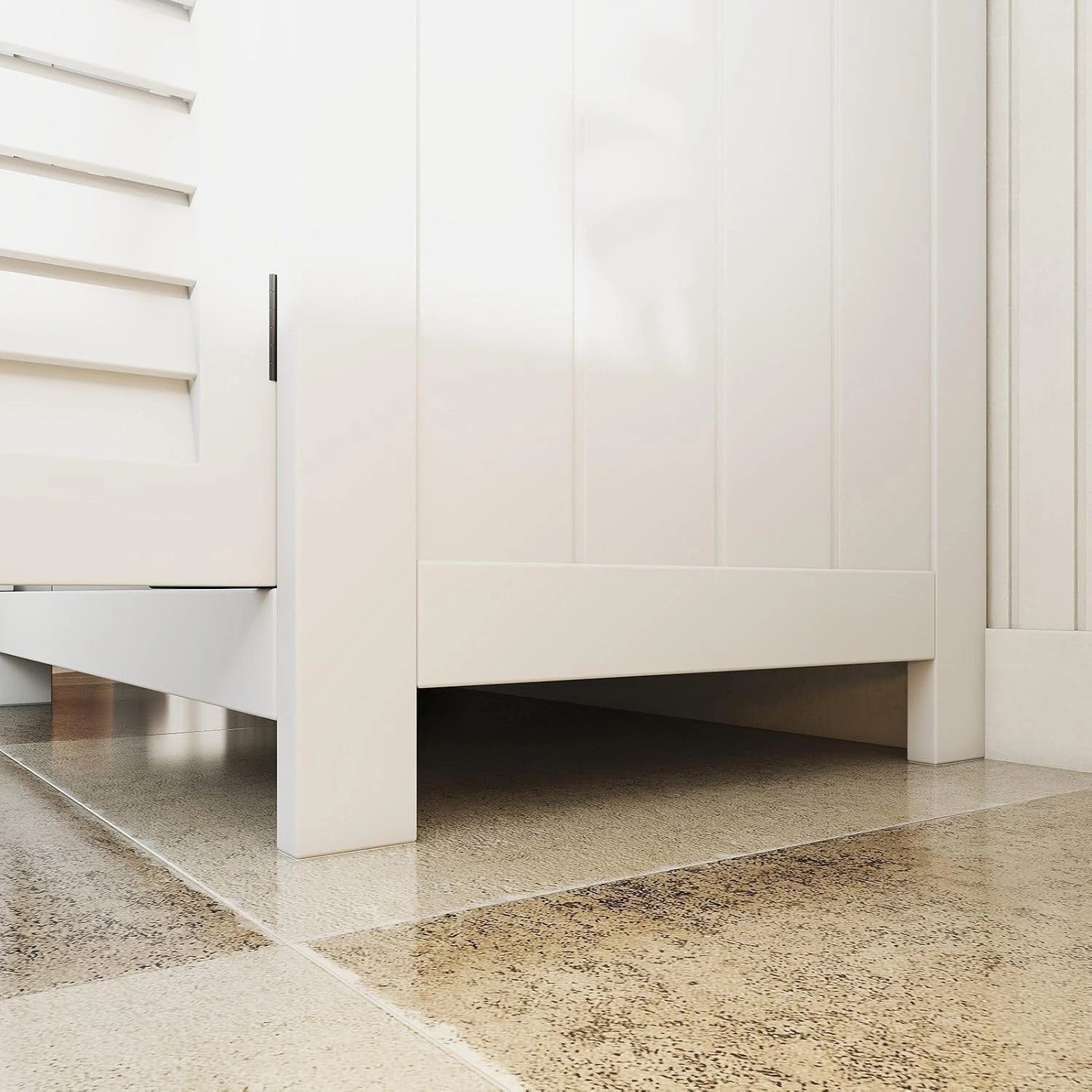 Elegant Under Sink Cabinet in White – U-Shaped Freestanding Storage Solution