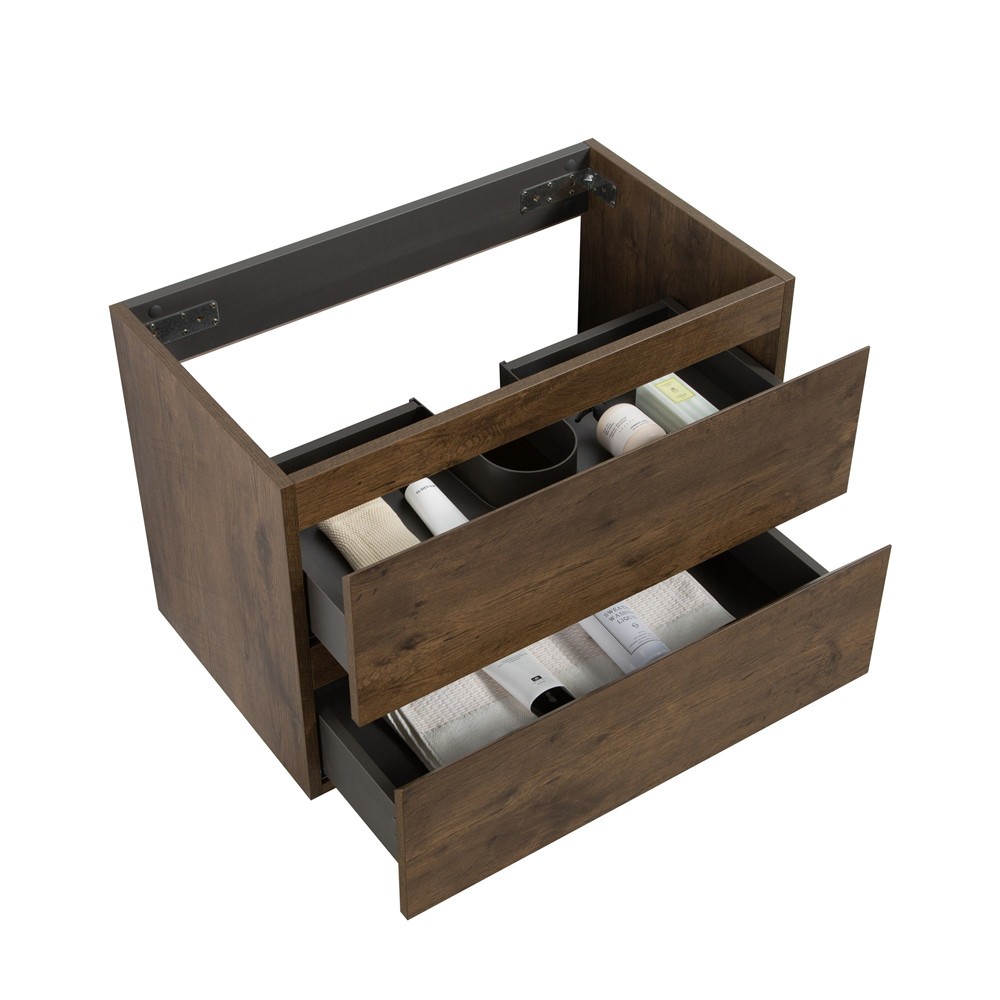 24″ 30″ 36″ Wall Mounted Bathroom Vanity, Floating Cabinet, 2 Drawers, Base Only