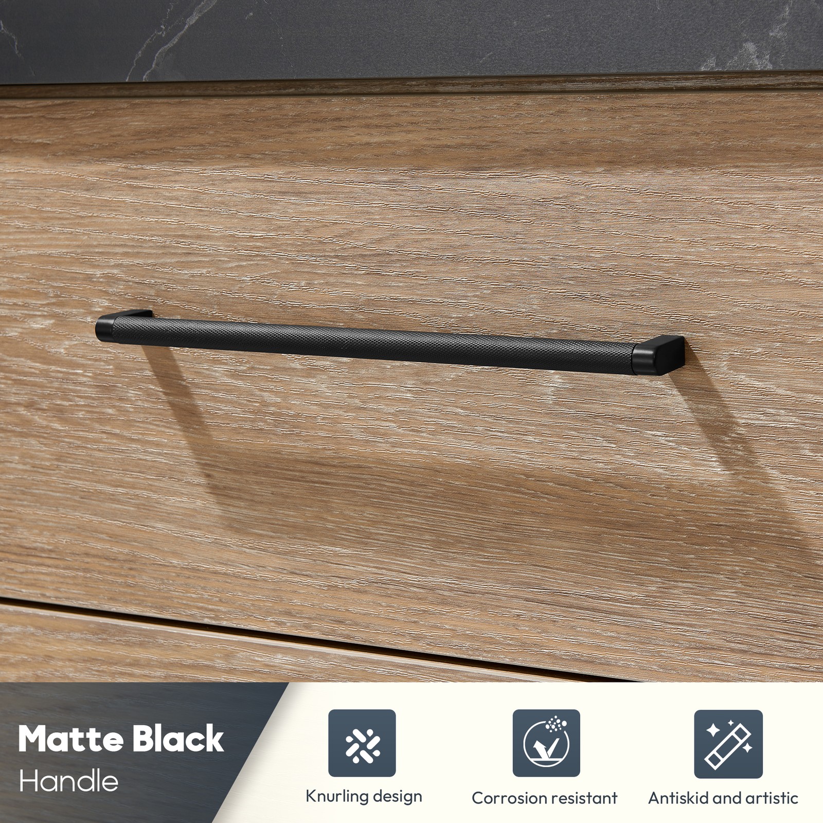 Trento 72″ Double Bath Vanity with Black Sintered Stone Top with Concrete Sink