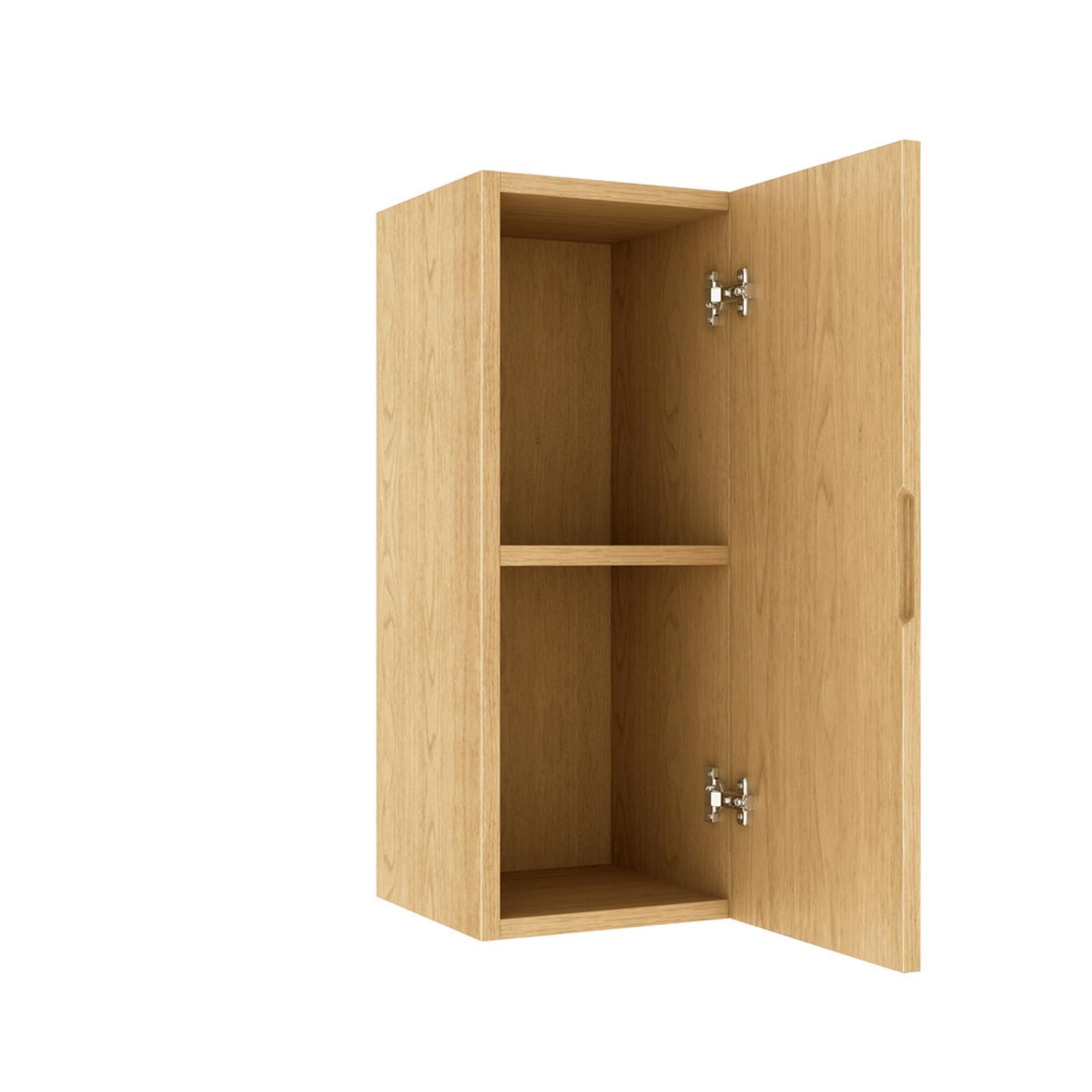 Floating Striped Vanity Cabinet Oak Woodgrain Bathroom Shelf for Compact Spaces