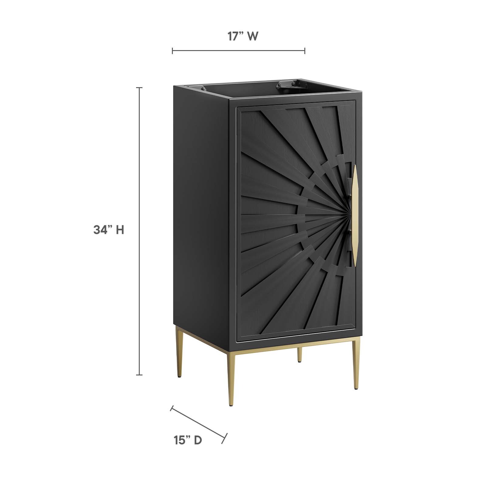 Modway Awaken 18″ Bathroom Vanity Cabinet in Black – Sink Basin Not Included