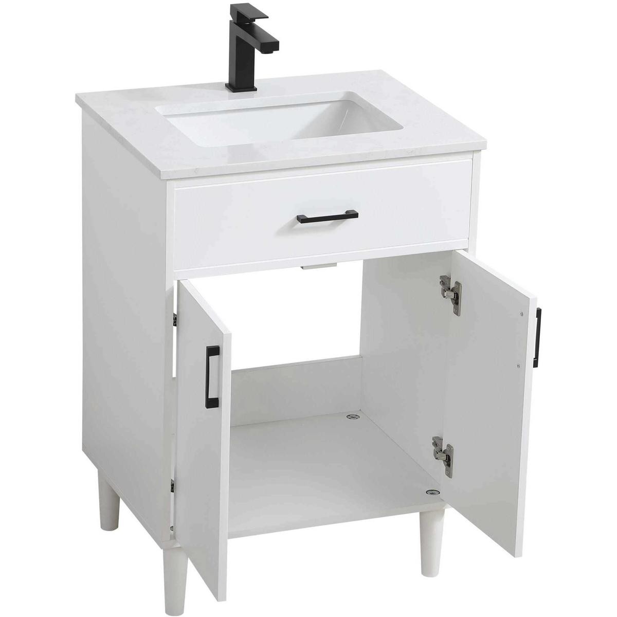 Elegant Lighting VF25024MWH Chandler 24 X 34 inch White Bathroom Vanity Cabinet