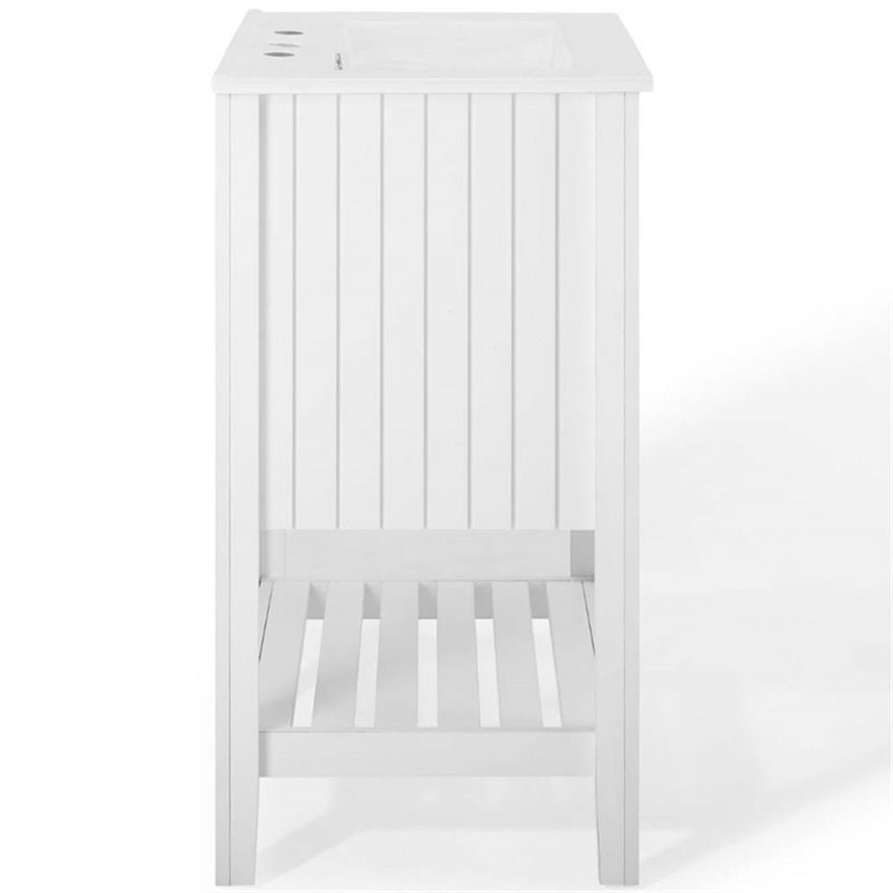 Pemberly Row 24″ Modern Wooden Bathroom Vanity in White Finish