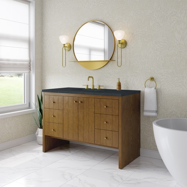 48″ James Martin Hudson 435-V48-HNO-3CSP Vanity Cabinet Charcoal Soapstone Top