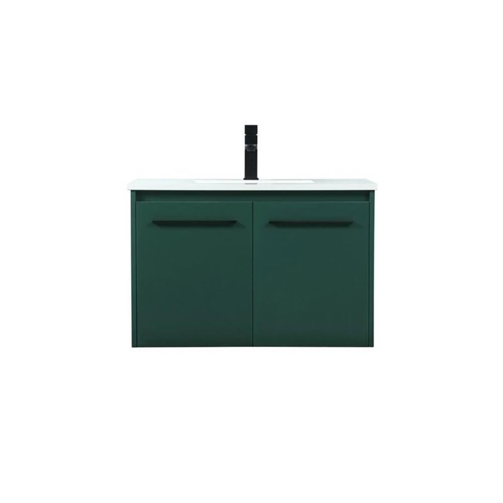 Elegant Decor Penn 30″ Aluminum Alloy MDF Single Bathroom Vanity in Green
