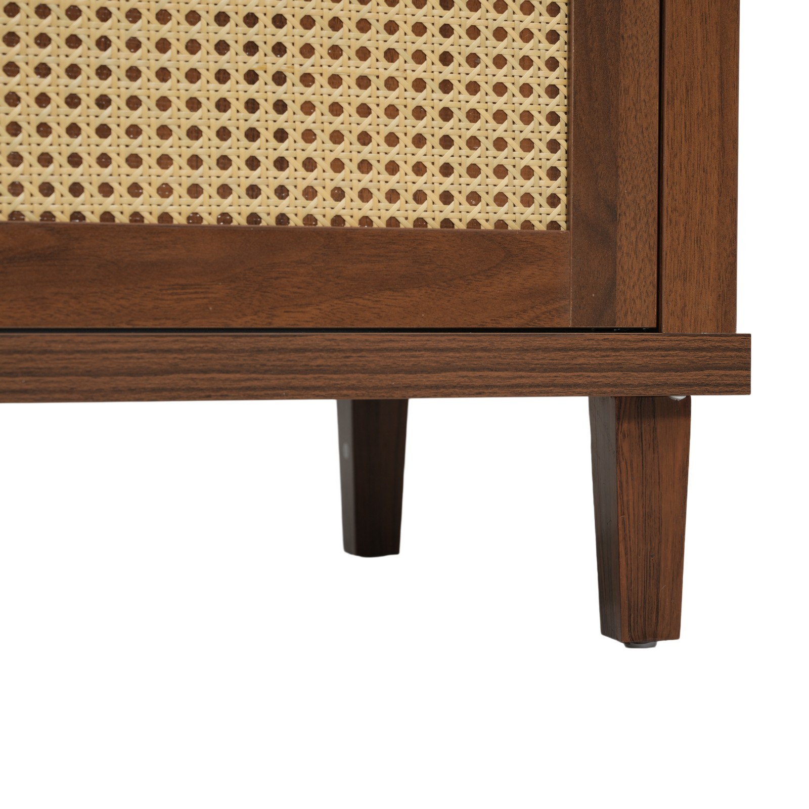 60 Inch Bathroom Vanity with SMC Sink, Rattan Doors, Soft Close Drawers