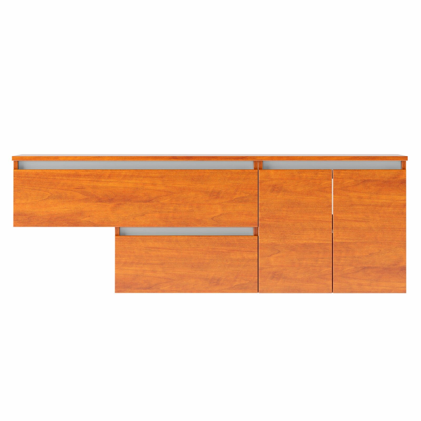 Boston 64″ Vanity + 2 Vessel sinks | Autumn Oak Wood White Crossbars | 64 X 35
