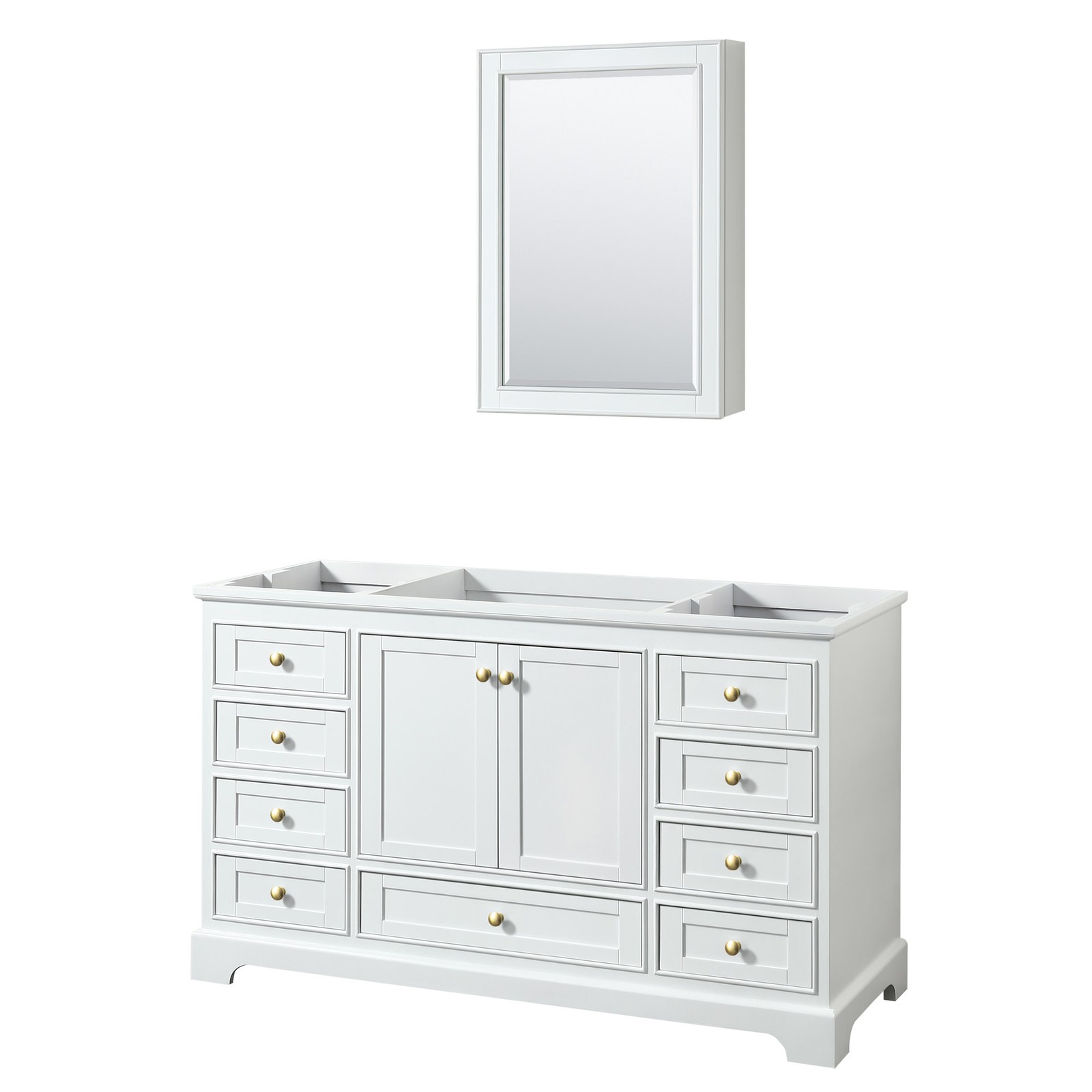 Wyndham Collection WCS202060SCXSXXMED Deborah 59-1/4″ – White / Brushed Gold