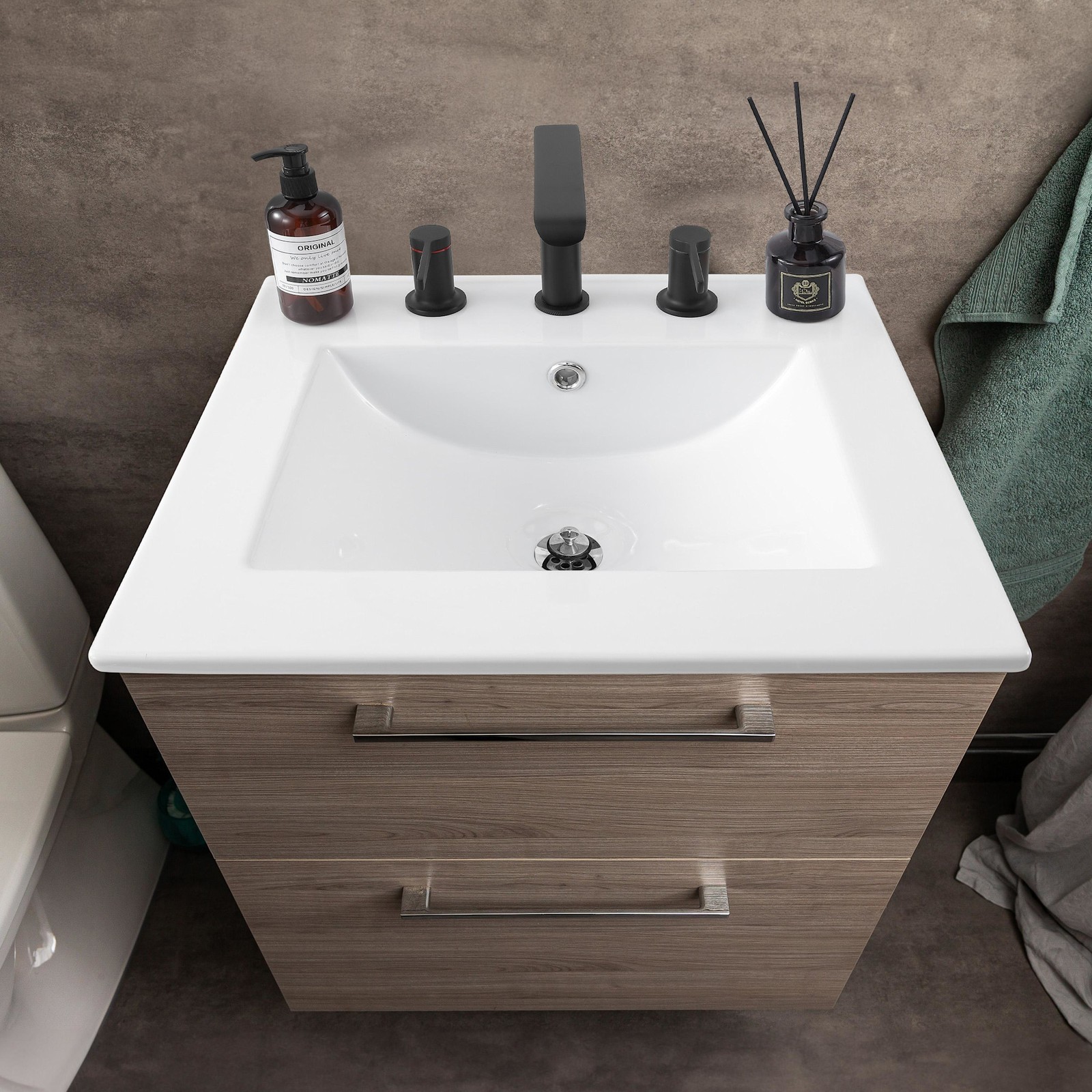 JONATHAN Y Lighting SNK1000 Ancillary 20″ Ceramic Vanity Top – White