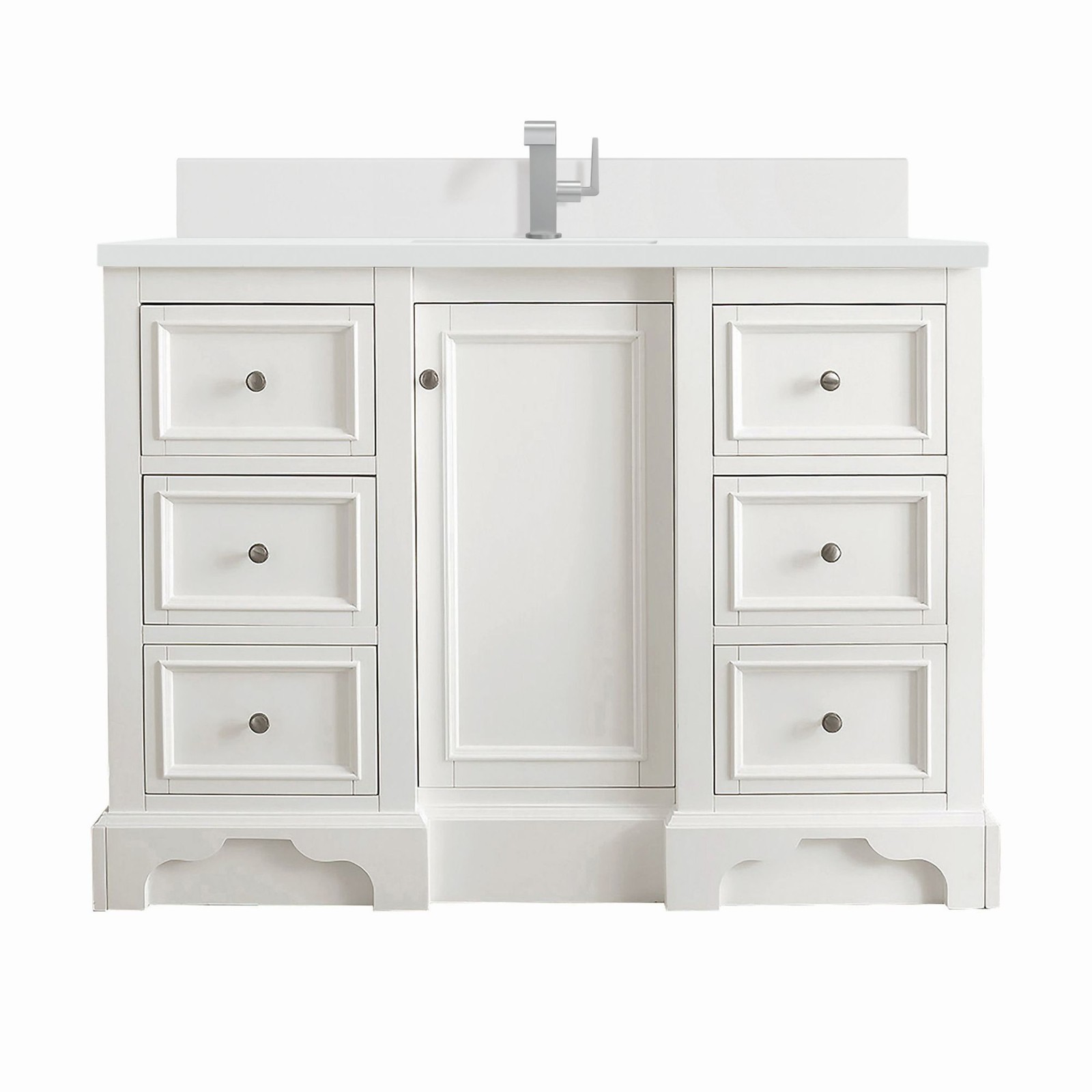 James Martin Vanities 825-V48-1WZ De Soto 48″ Single Basin Poplar – White