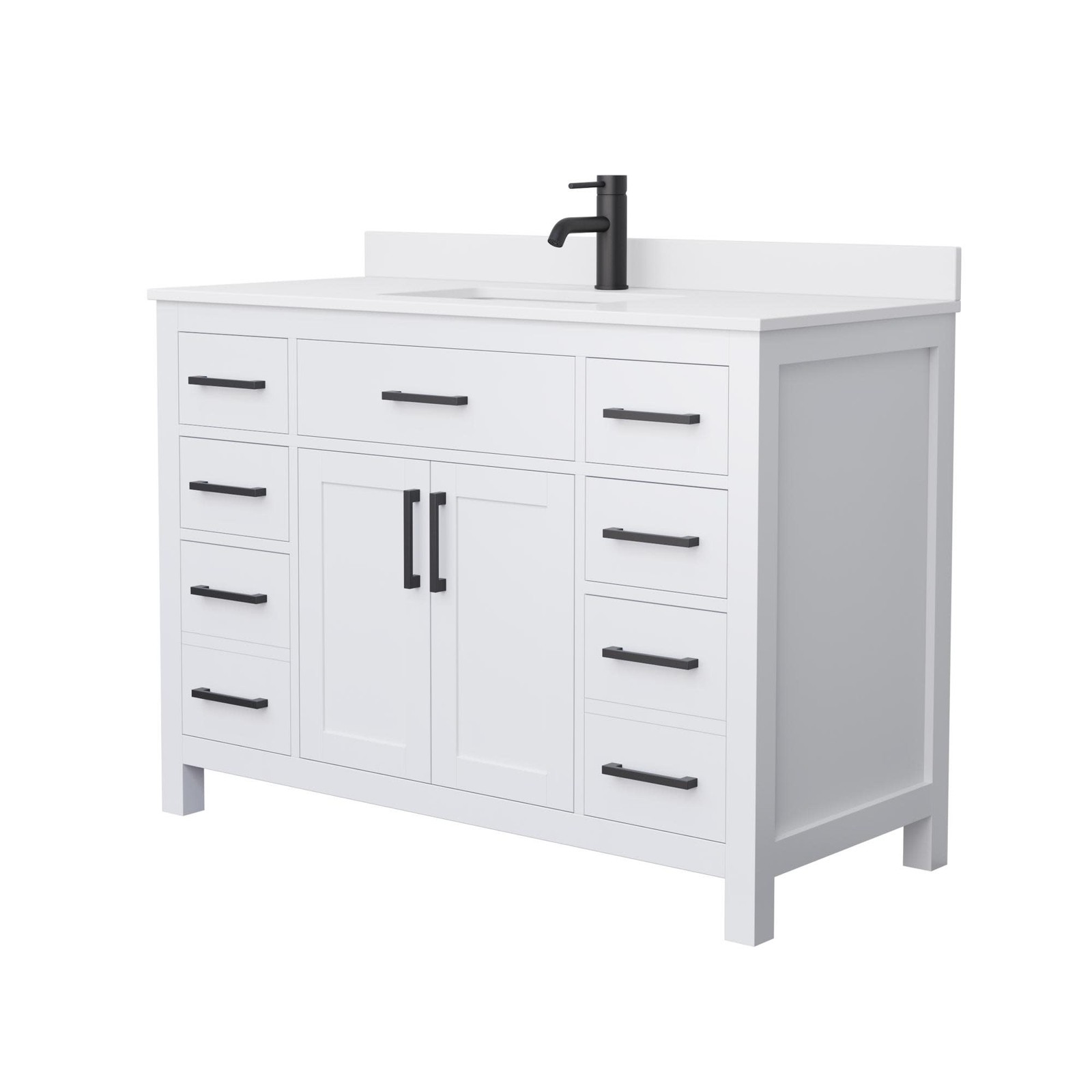 Wyndham Collection WCG242448S-UNSMXX Beckett 48″ – White / White Cultured Marble