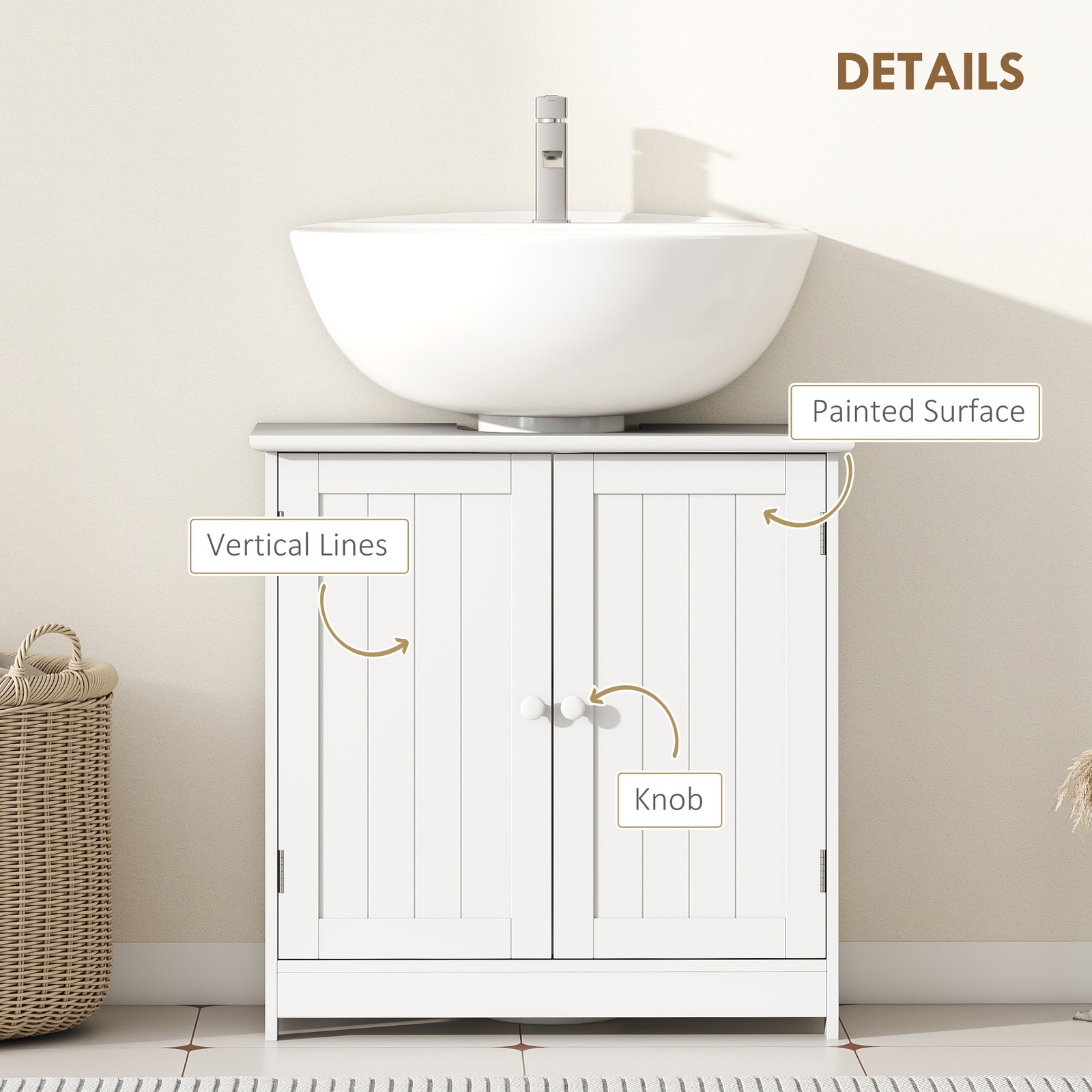 Bathroom Under Sink Vanity Cabinet Multipurpose Space Saver Storage Organizer