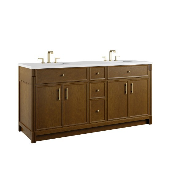 72″ James Martin Bellshire 660-V72-HNO Double Vanity Cabinet Honey Oak