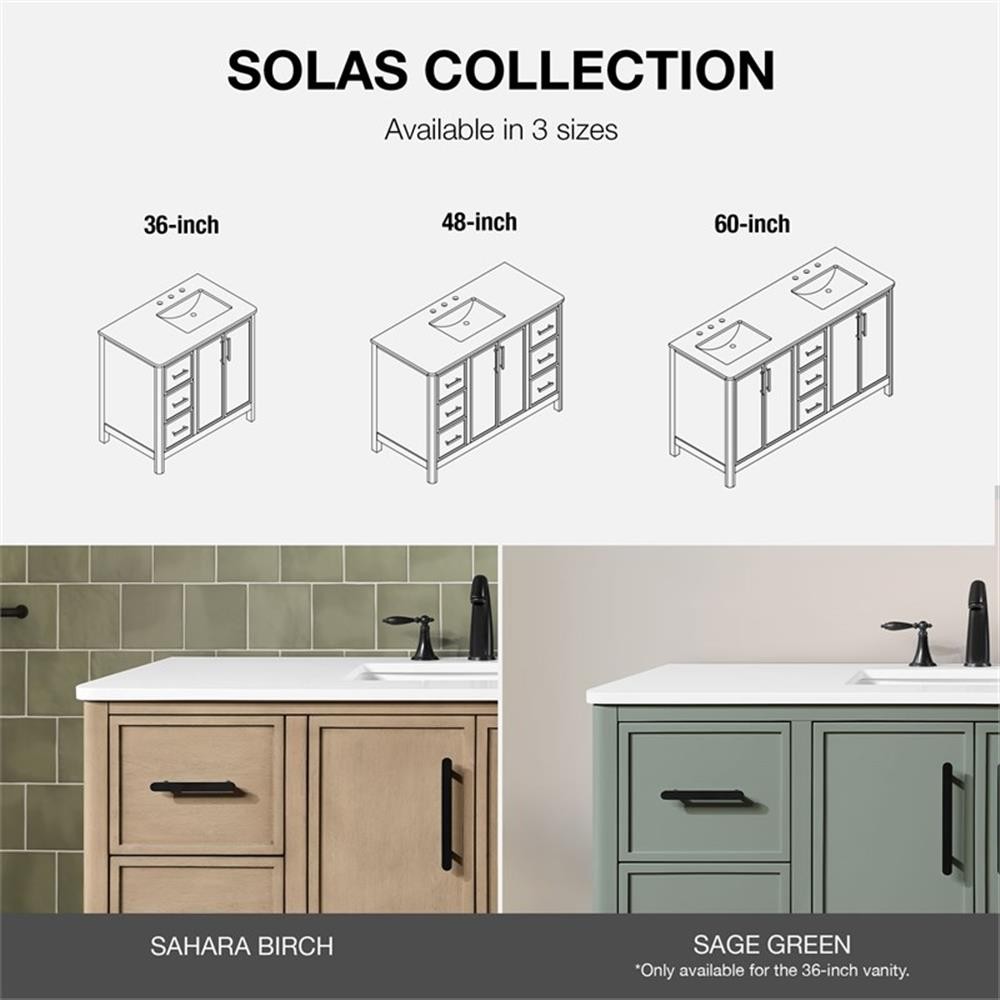 Pemberly Row 60″ Double Bathroom Vanity in Sahara Birch with White Countertop