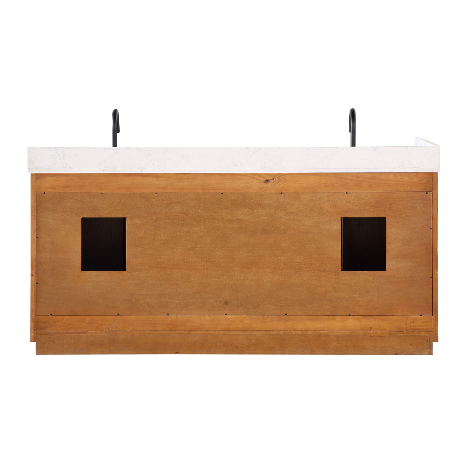 Gavino 72″ Wood Vanity in Light Brown with Composite Stone Top no Mirror