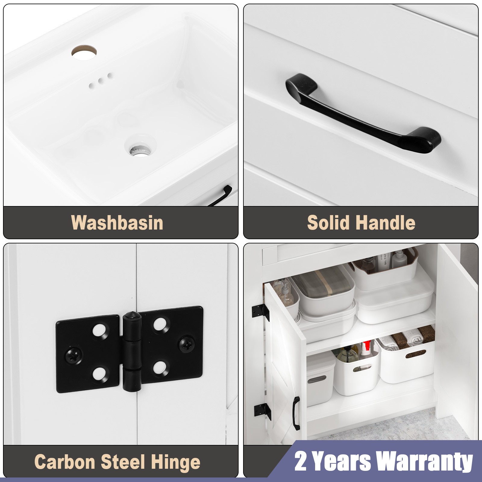 Modern Bathroom Sink Cabinet & Wash Basin Sink Cabinet with Door Waterproof