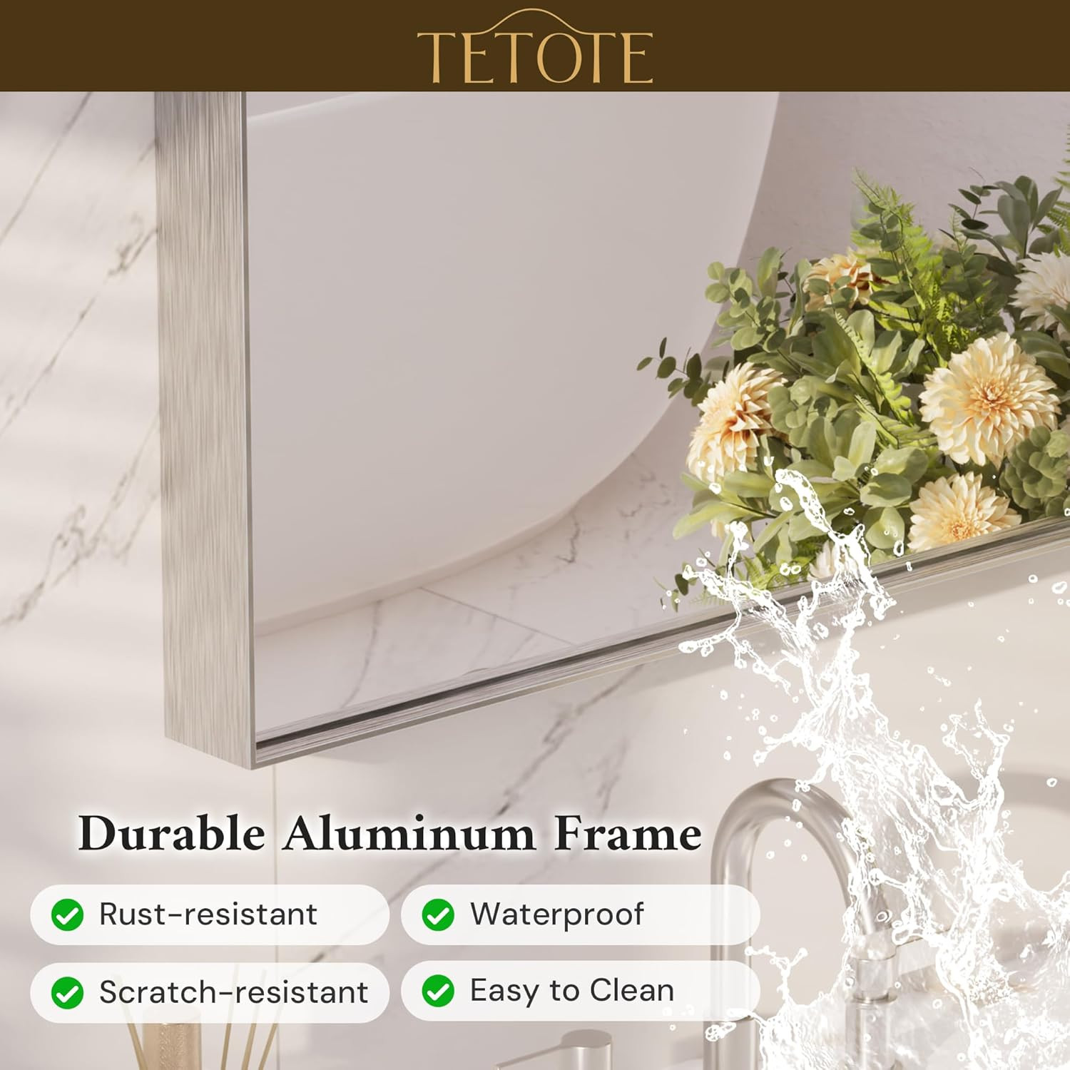 Brushed Nickel Mirror 30″ X 36″ Bathroom Vanity Mirror for over Sink Brushed Nic