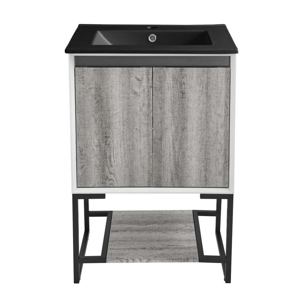 Swiss Madison SM-BV142MB Marseille 24″ – Gray Oak / Matte Black