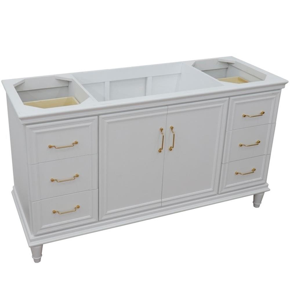 60 in. Single Wooden Vanity White Finish Cabinet Only