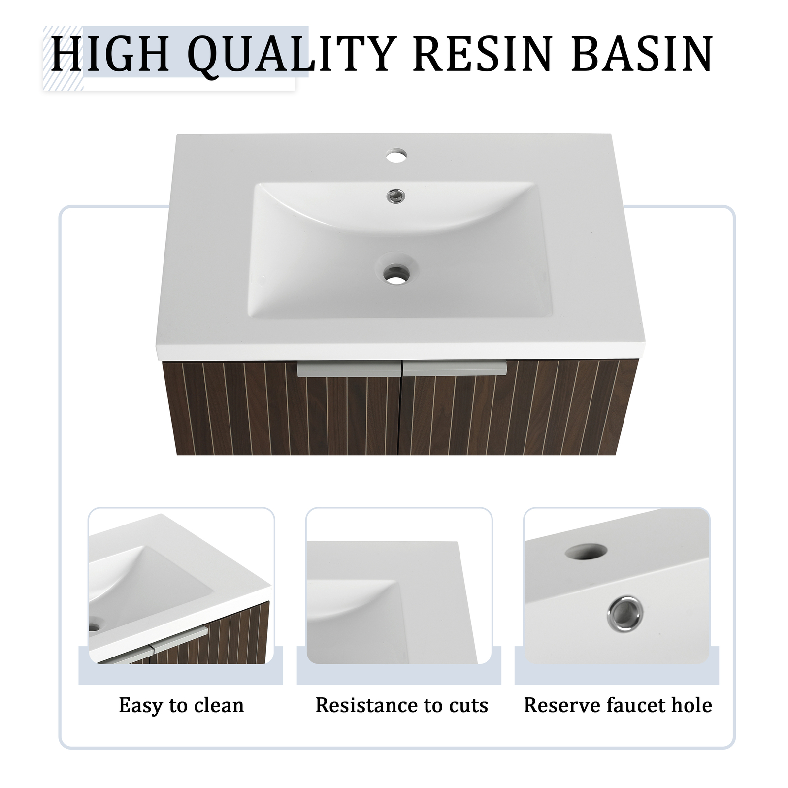 72″ Wooden Floating Bathroom Vanity with Dual Sink Basin Doors /Storage Shelves
