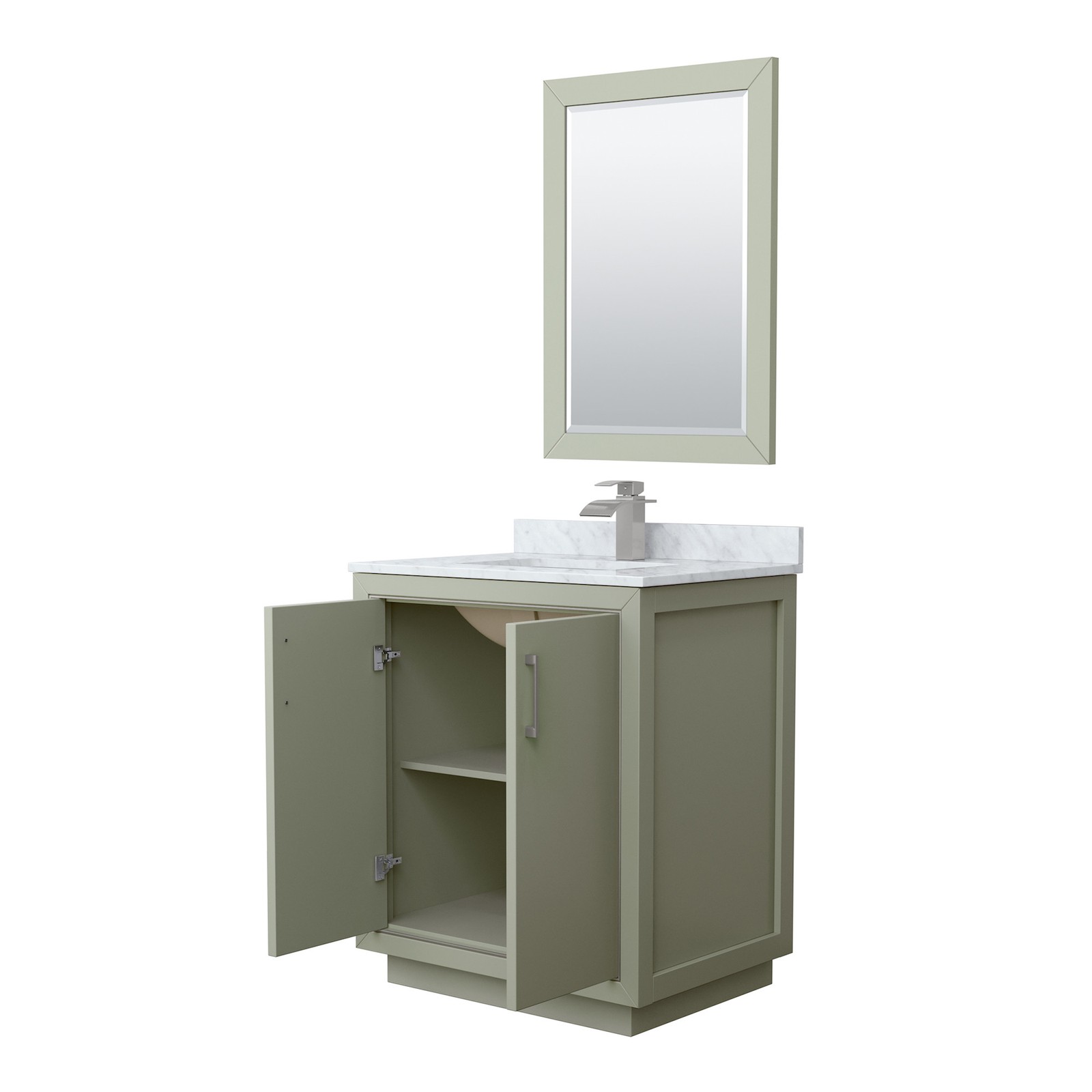 Wyndham Collection WCF1111-30S-NAT-M24 Icon 30″ – Light Green / Brushed Nickel