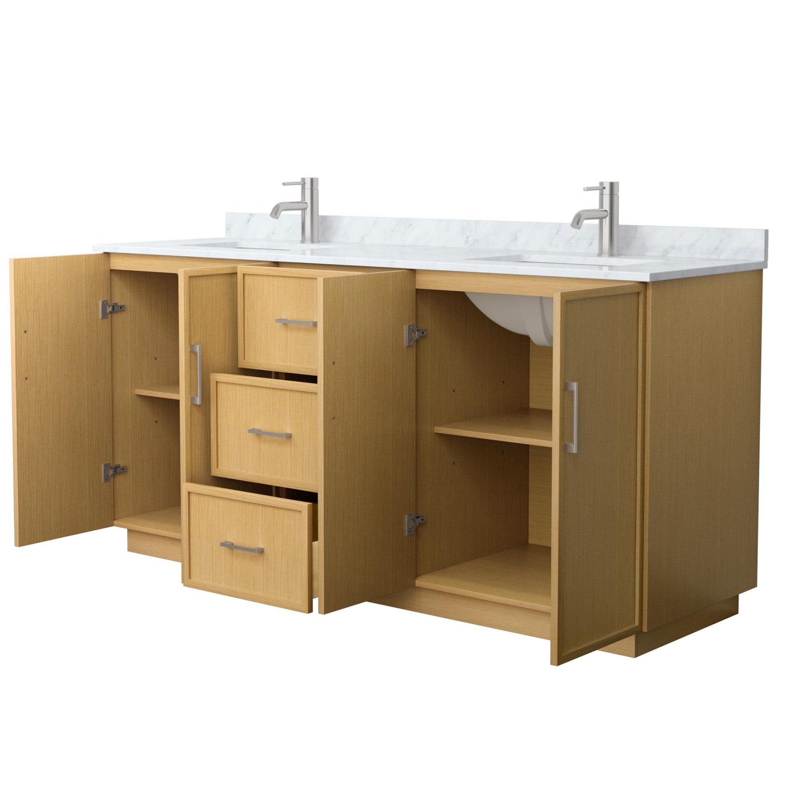 Wyndham Collection WCH7474-72D-CMUNS-MXX Elan TK 72″ – White / Brushed Nickel