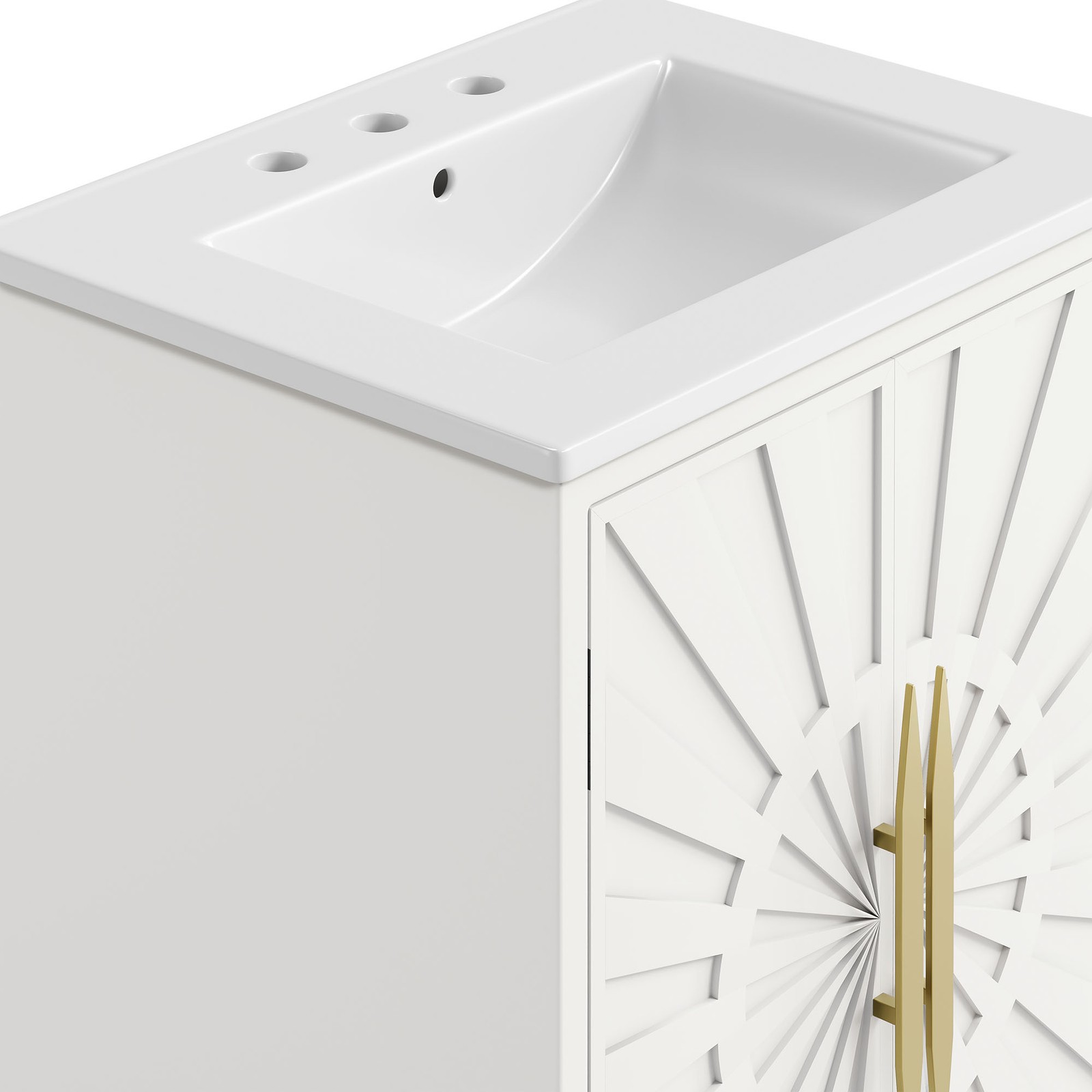 Modway Awaken 24″ Bathroom Vanity in White With Ceramic Sink Basin