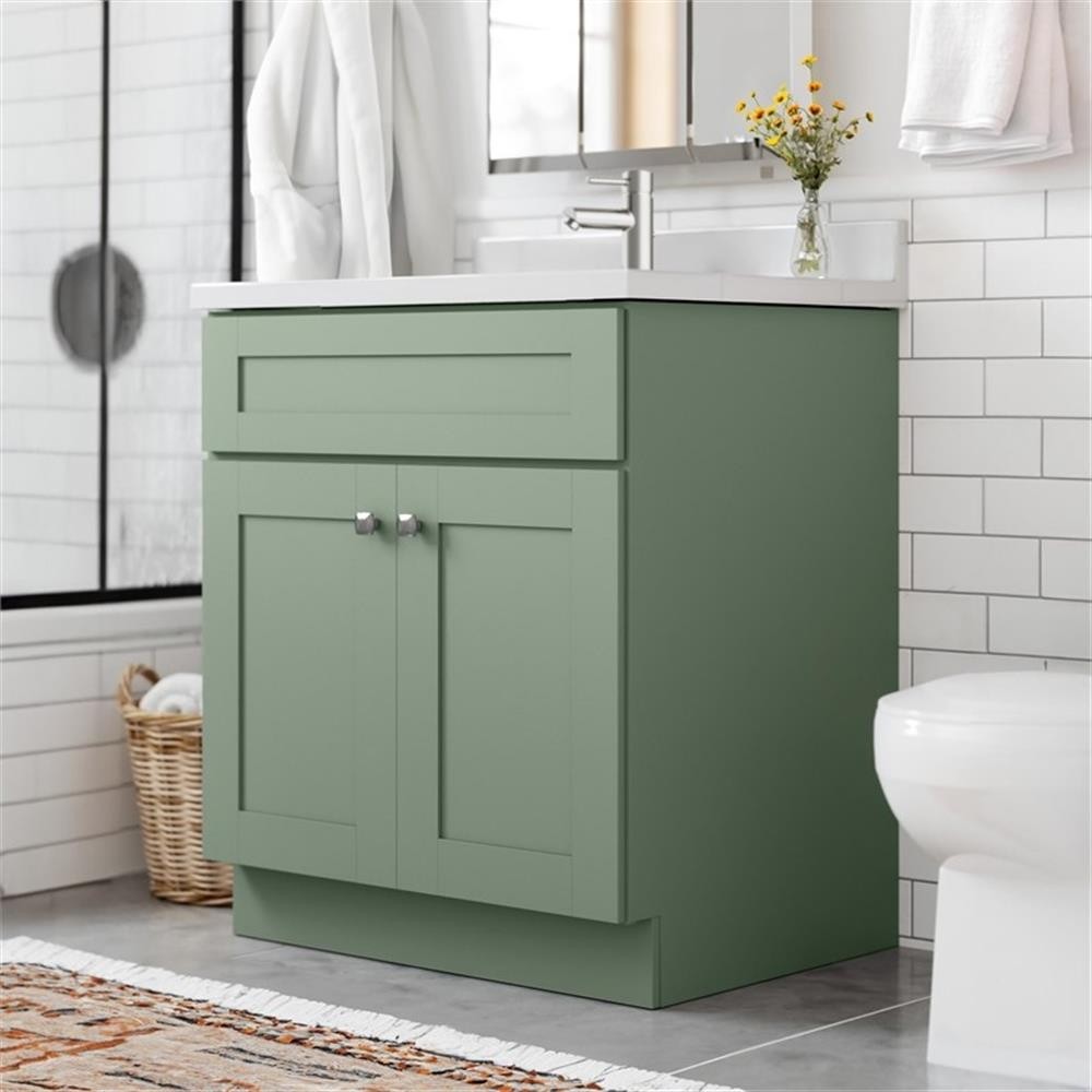 Bowery Hill 31-Inch Bath Vanity – Evergreen Fog Base and Single Hole Top