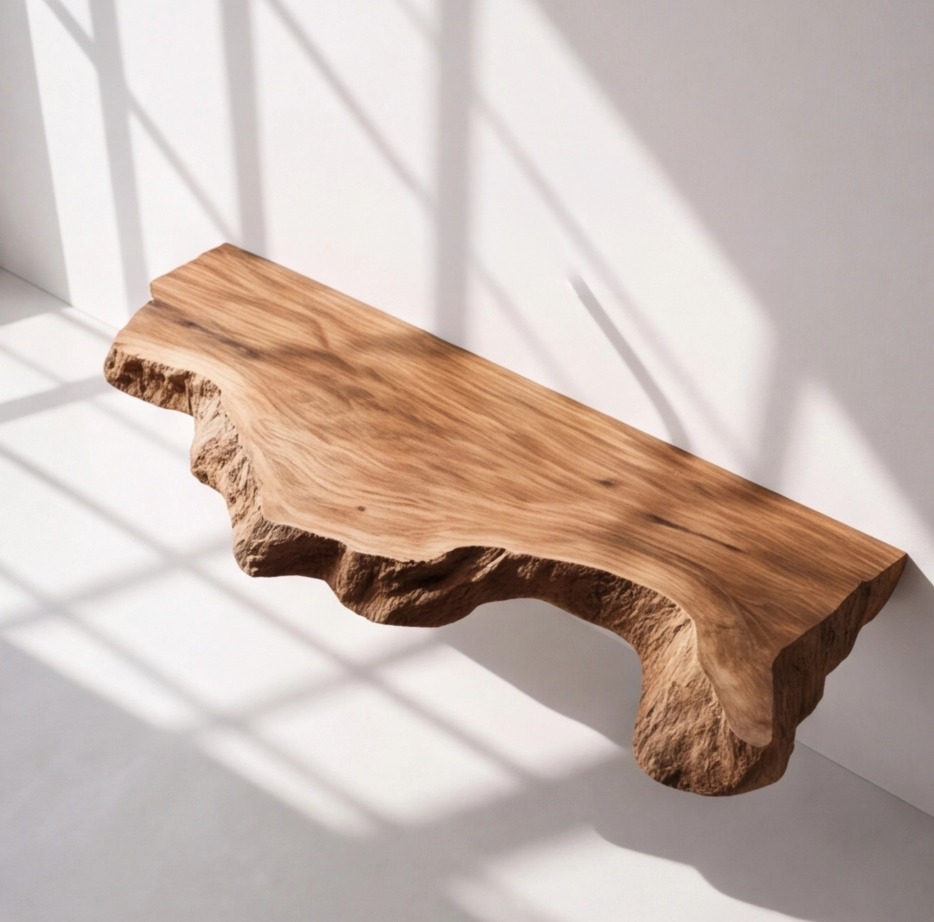 Luxury Live Edge Bathroom Vanity – Handcrafted Solid Wood Floating Sink Counter