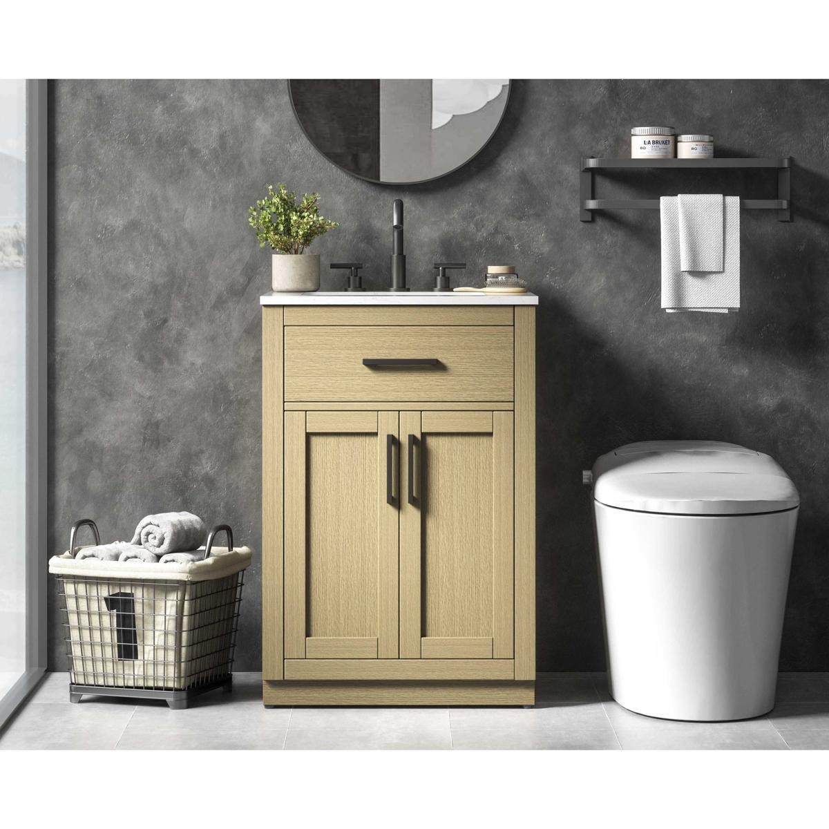 Elegant Lighting VF29724MHB Alden Vanity Honey Brown