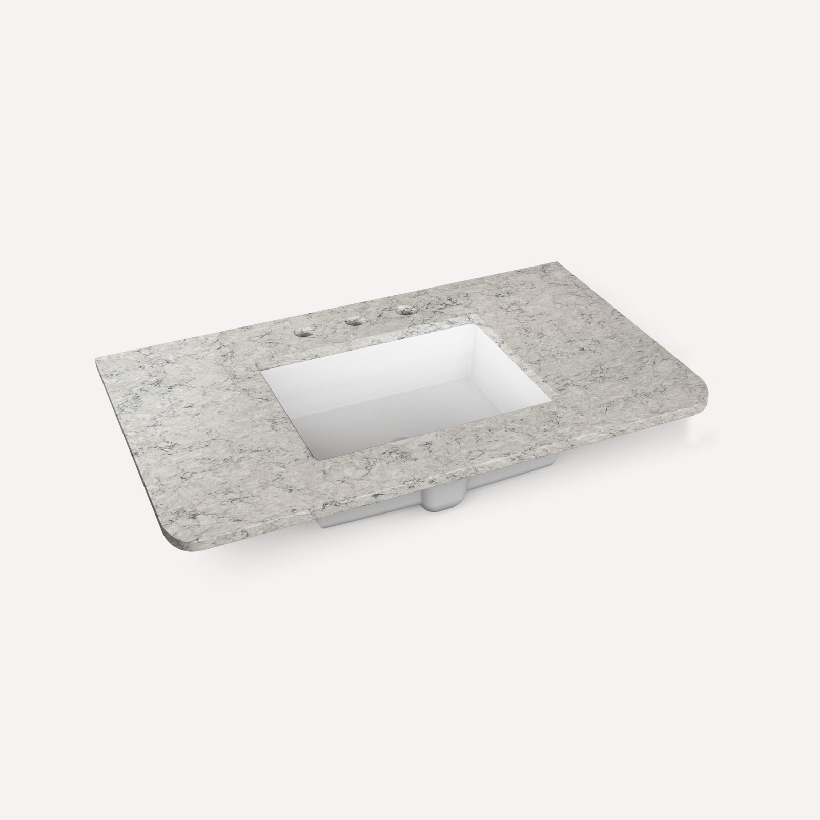 Robern TA36UCO-8CS6 Craft Series 36″ Quartz Vanity Top – White Zeus Extreme