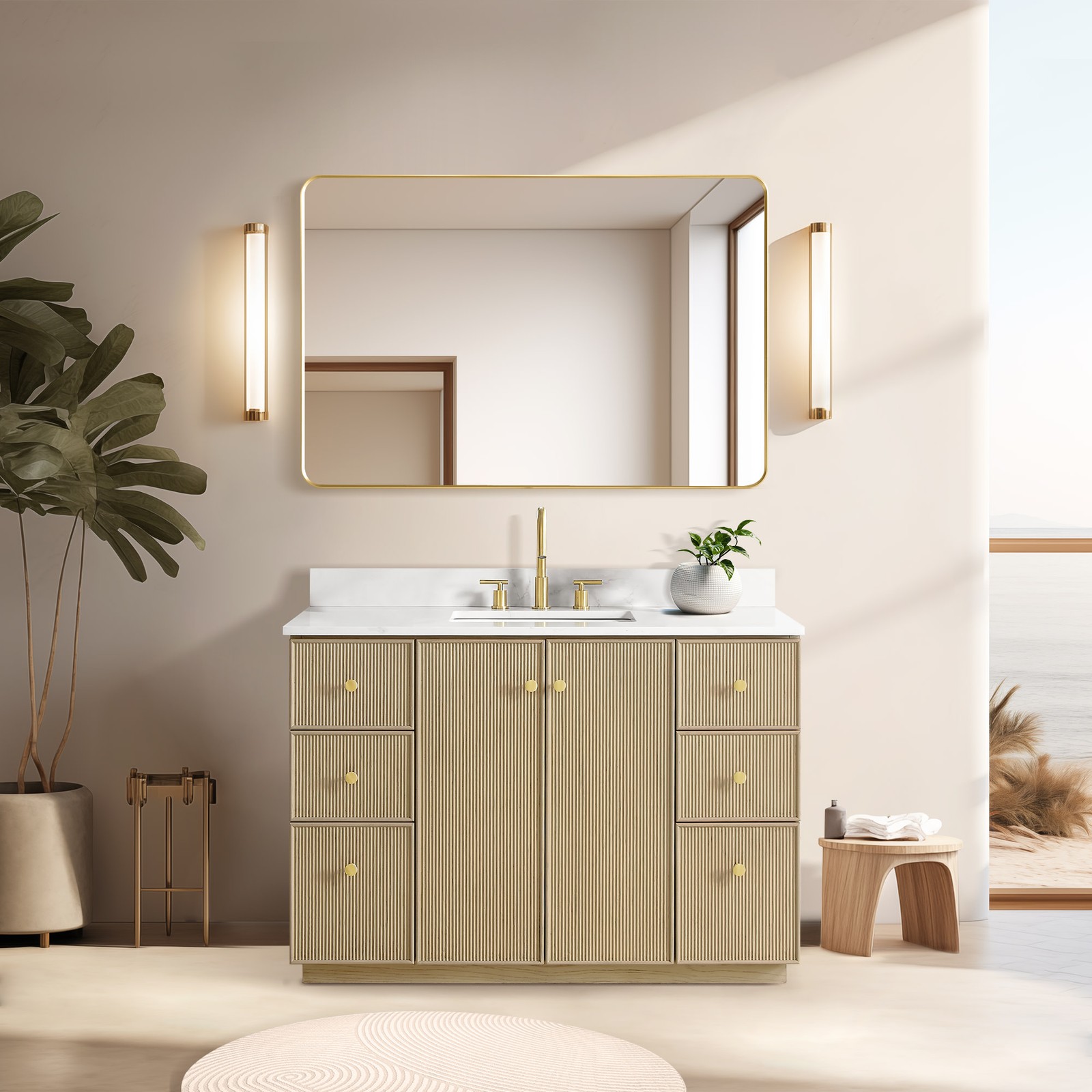 Miseno MV-OZA48-WQT Oza 48″ – Aged Natural Oak