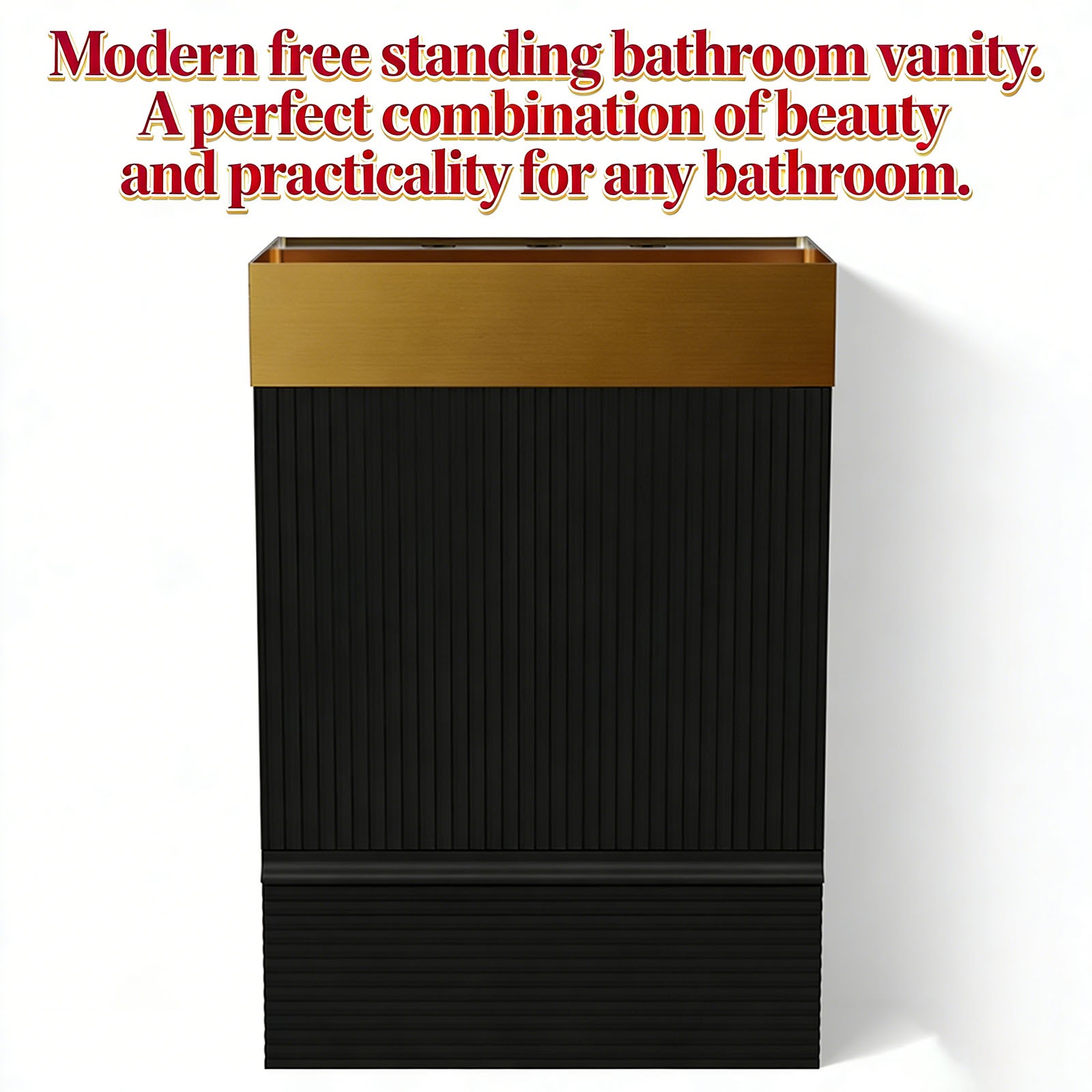Bathroom Vanity with Sink Removable Design with Handle Features 3 Faucet Holes