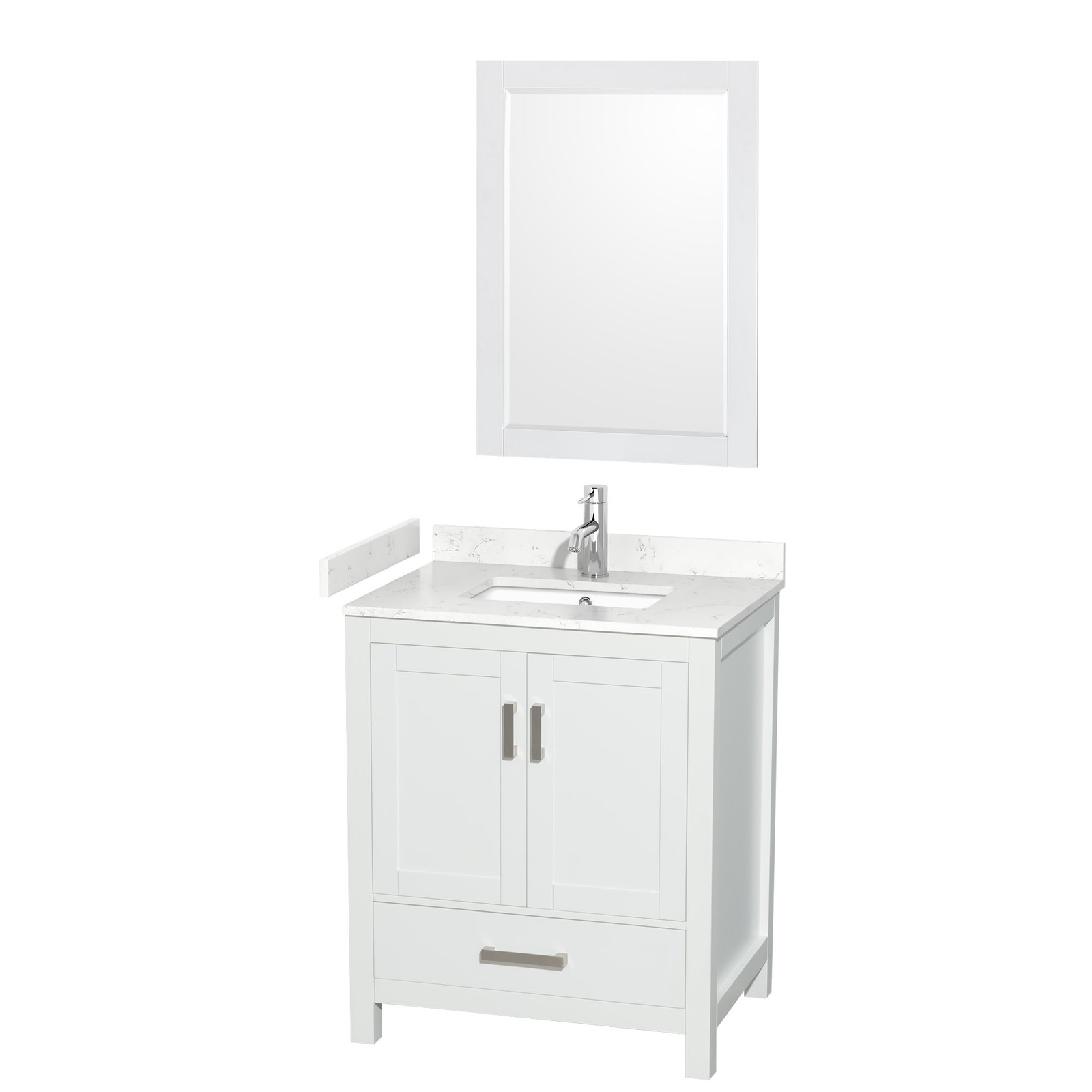 Wyndham Collection WCS141430S-VCA-M24 Sheffield 30″ – White / Carrara Cultured