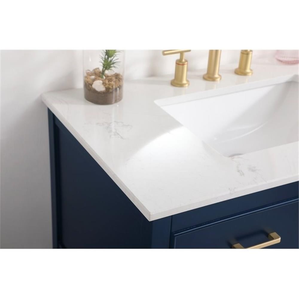 Elegant Decor Sinclaire 36″ Aluminum Alloy & MDF Single Bathroom Vanity in Blue