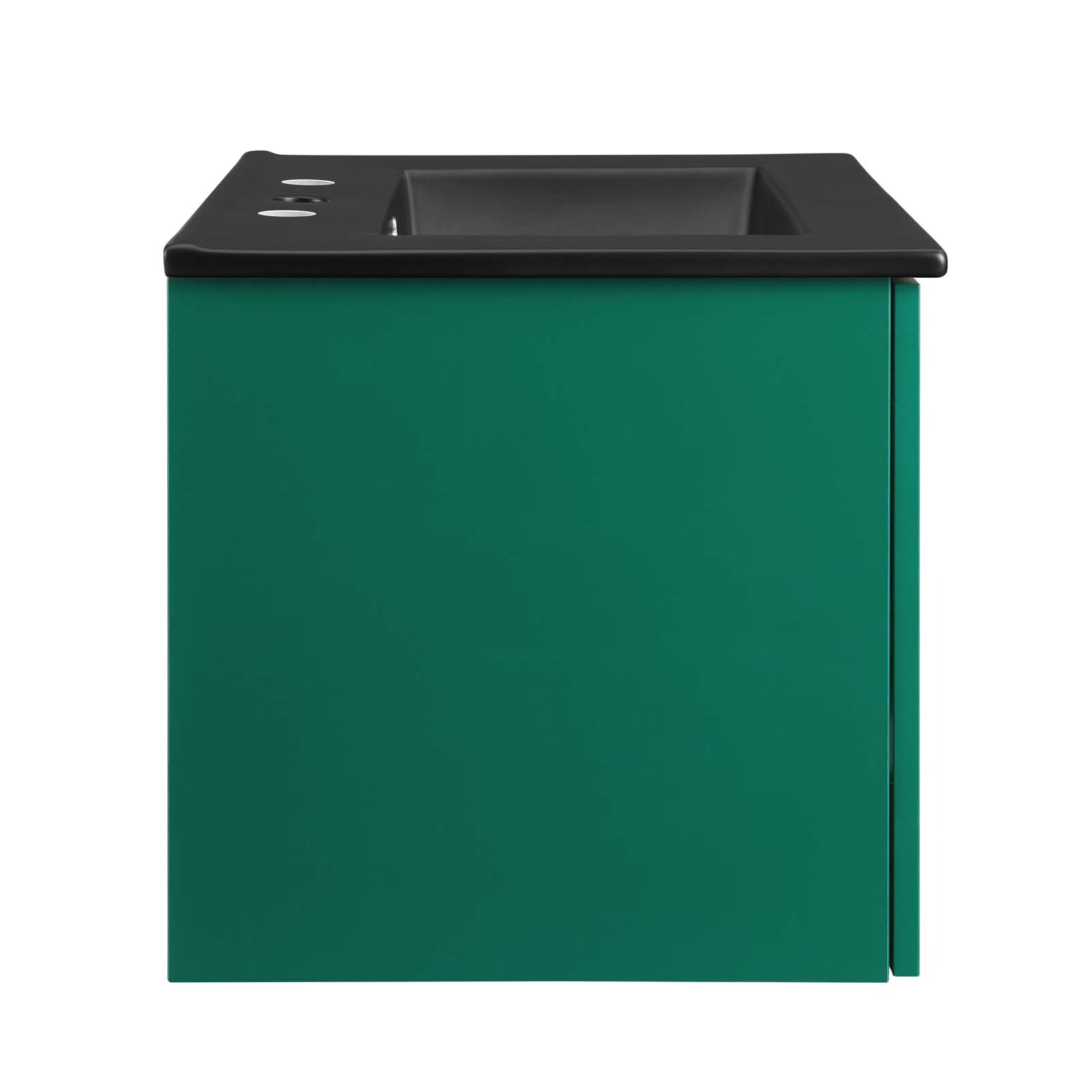 Modway Maybelle 24″ Wall-Mount Bathroom Vanity In Green Black