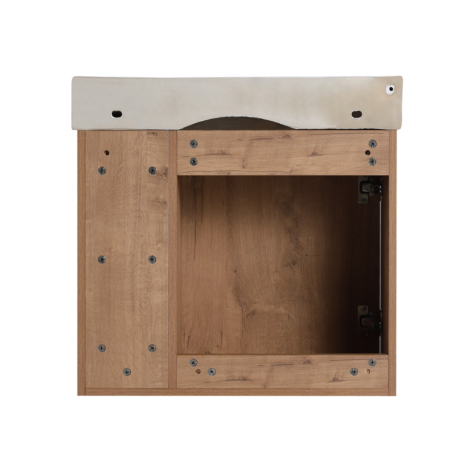 24 Inch Wall-Mounted Bathroom Vanity with White Ceramic Sink