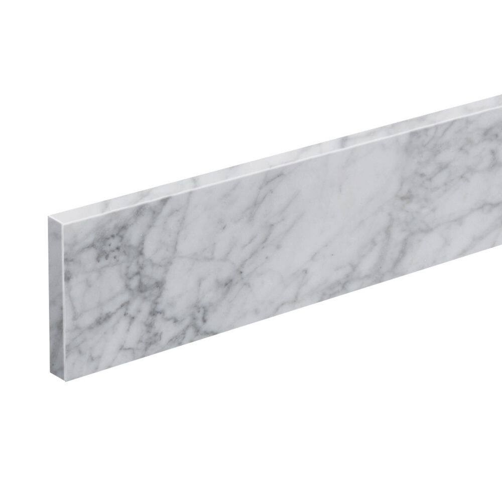 LANDOLT 36 in. W Marble Vanity Backsplash in Carrara White