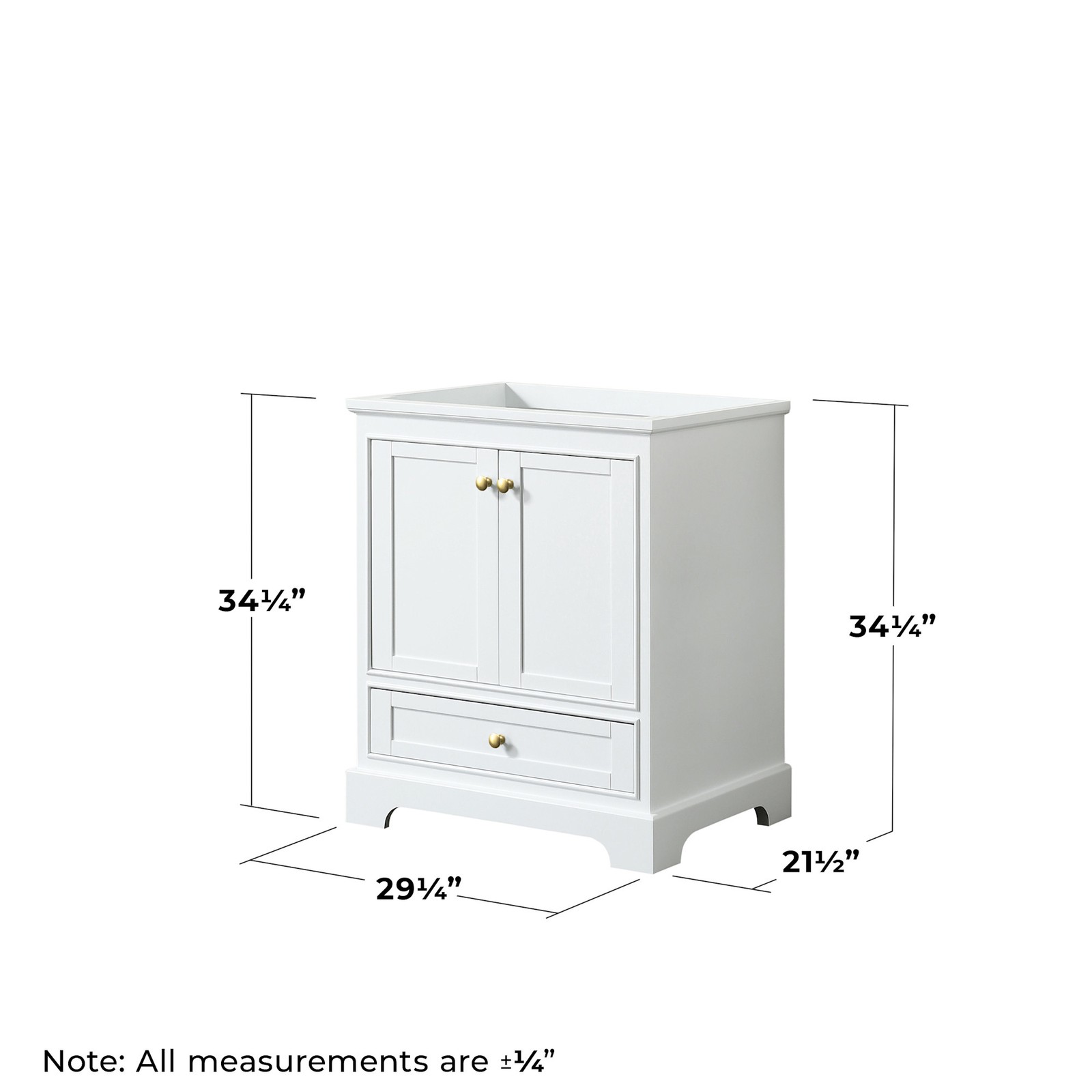 Wyndham Collection WCS202030SCXSXXM24 Deborah 29-1/4″ – White / Brushed Gold