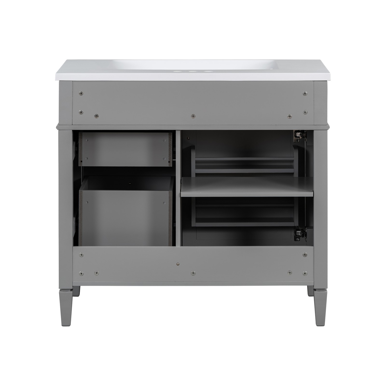 Single sink bathroom dressing table,2 soft-closed doors and 2 drawers