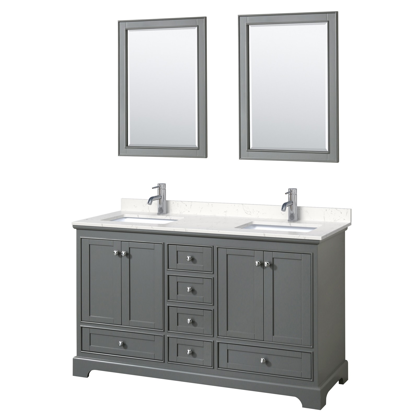 Wyndham Collection WCS202060D-VCA-M24 Deborah 60″ – White / Carrara Cultured