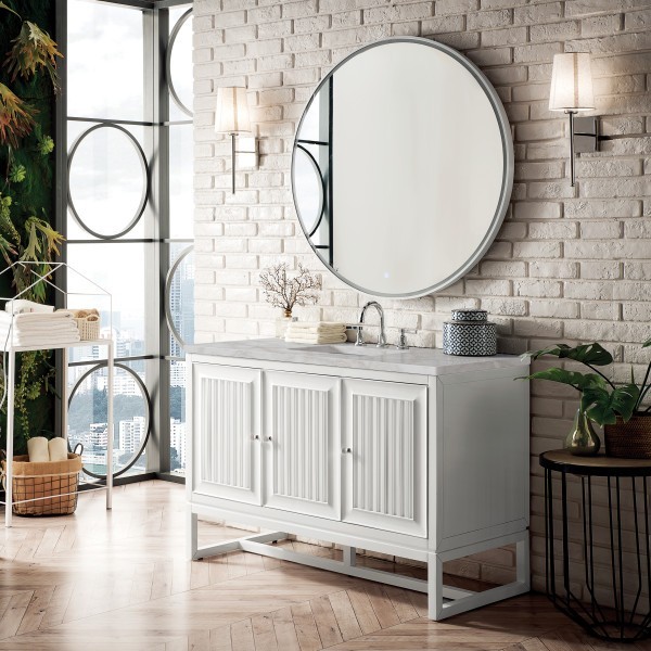 48″ James Martin Athens E645-V48-GW-3VSL Vanity Cabinet Victorian Silver Top