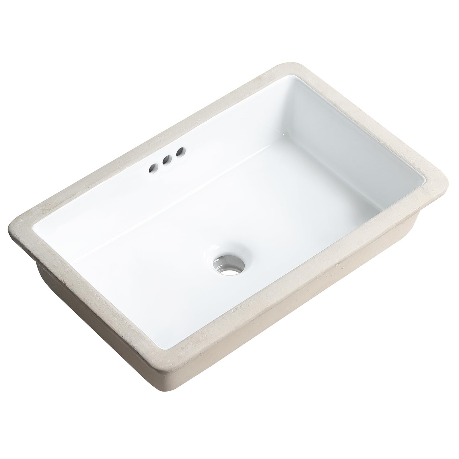 22 Inch Undermount Bathroom Sink Rectangle Undermount Sink White Ceramic Unde…