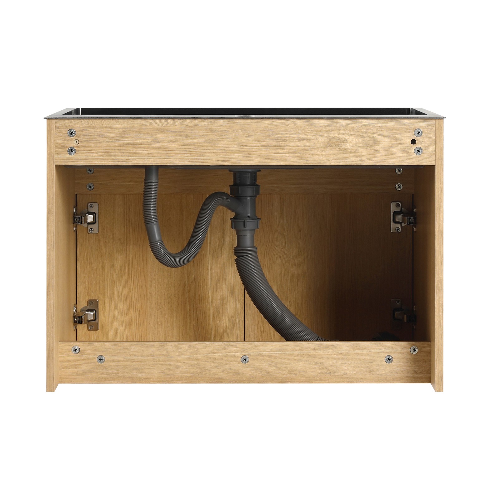 28″ Plywood Wall Mounted Bathroom Vanity Laundry Cabinet W/ Stainless Steel Sink