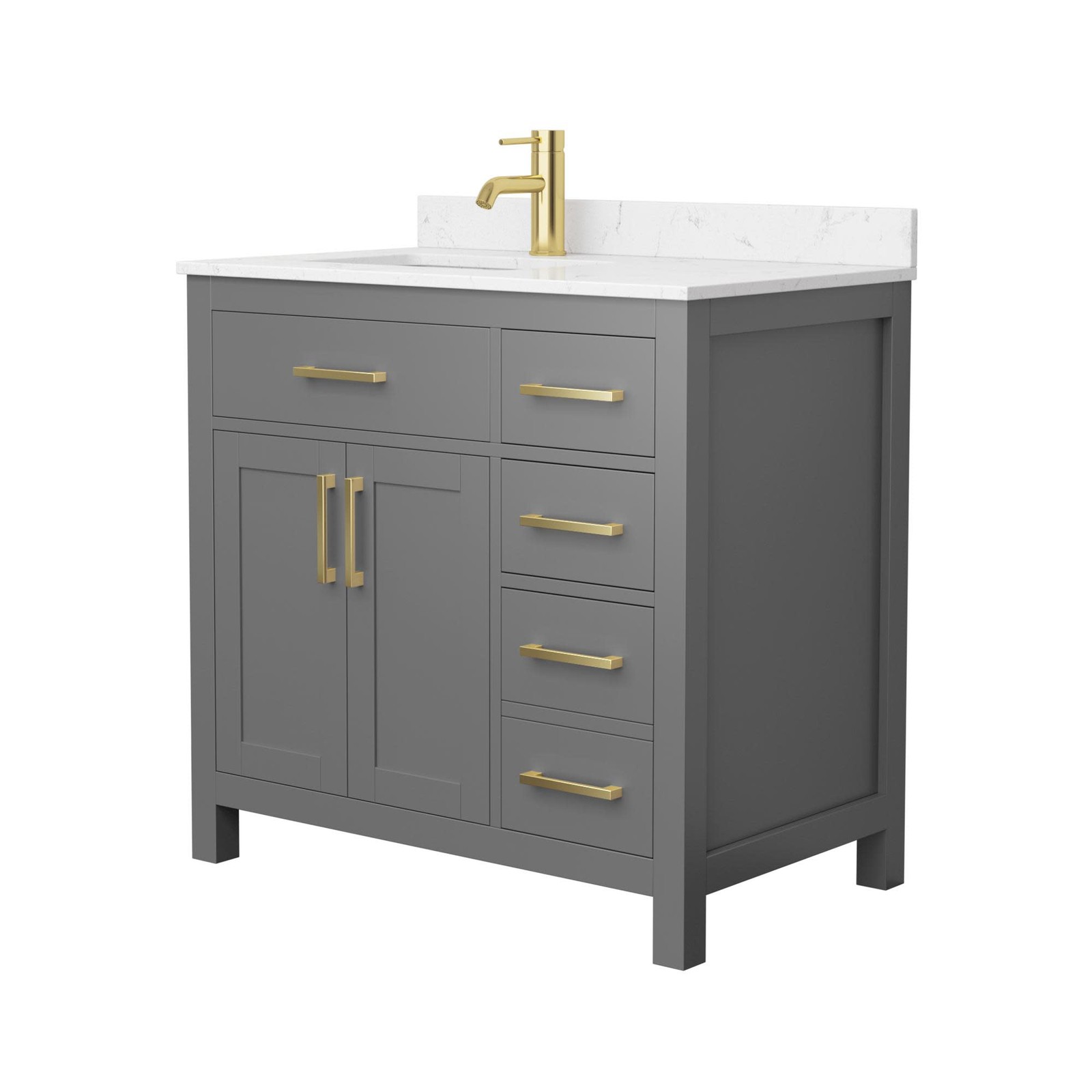 Wyndham Collection WCG242436S-UNSMXX Beckett 36″ – Dark Gray / Carrara Cultured
